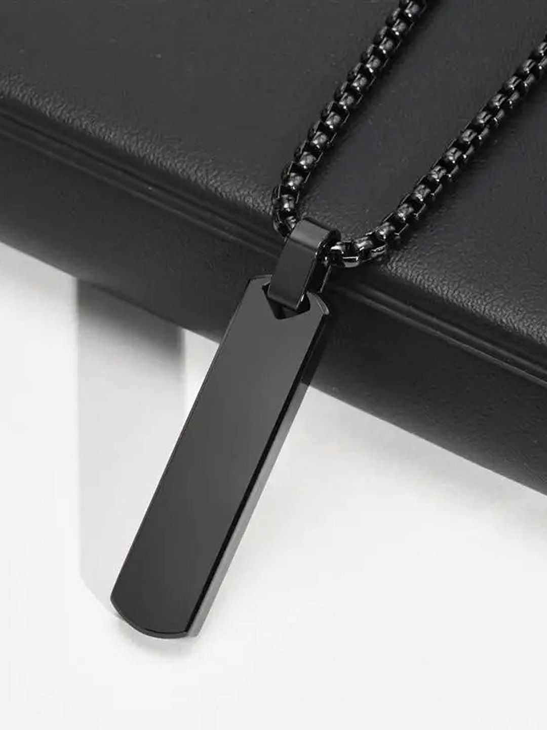 Thrillz Men Silver-Plated Stainless Steel Rectangular Shaped Pendant With Chain-picture-24