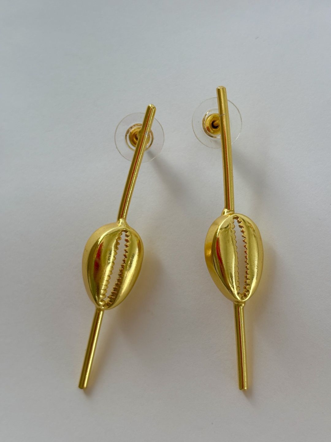 D MAK Gold-Plated Contemporary Drop Earrings