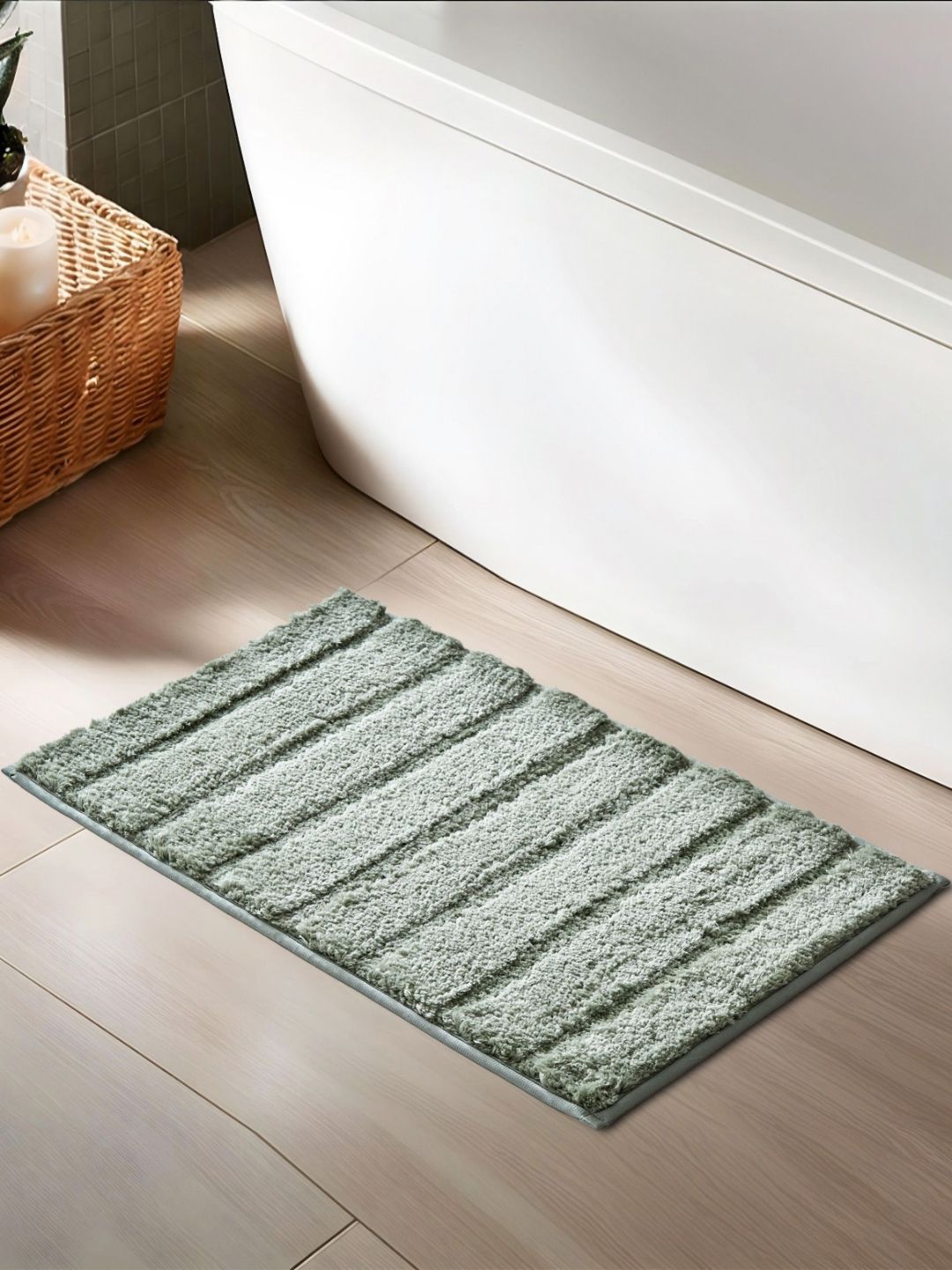 Home Centre Brown Textured 1850 GSM Anti-Slip Bath Rug-image-15