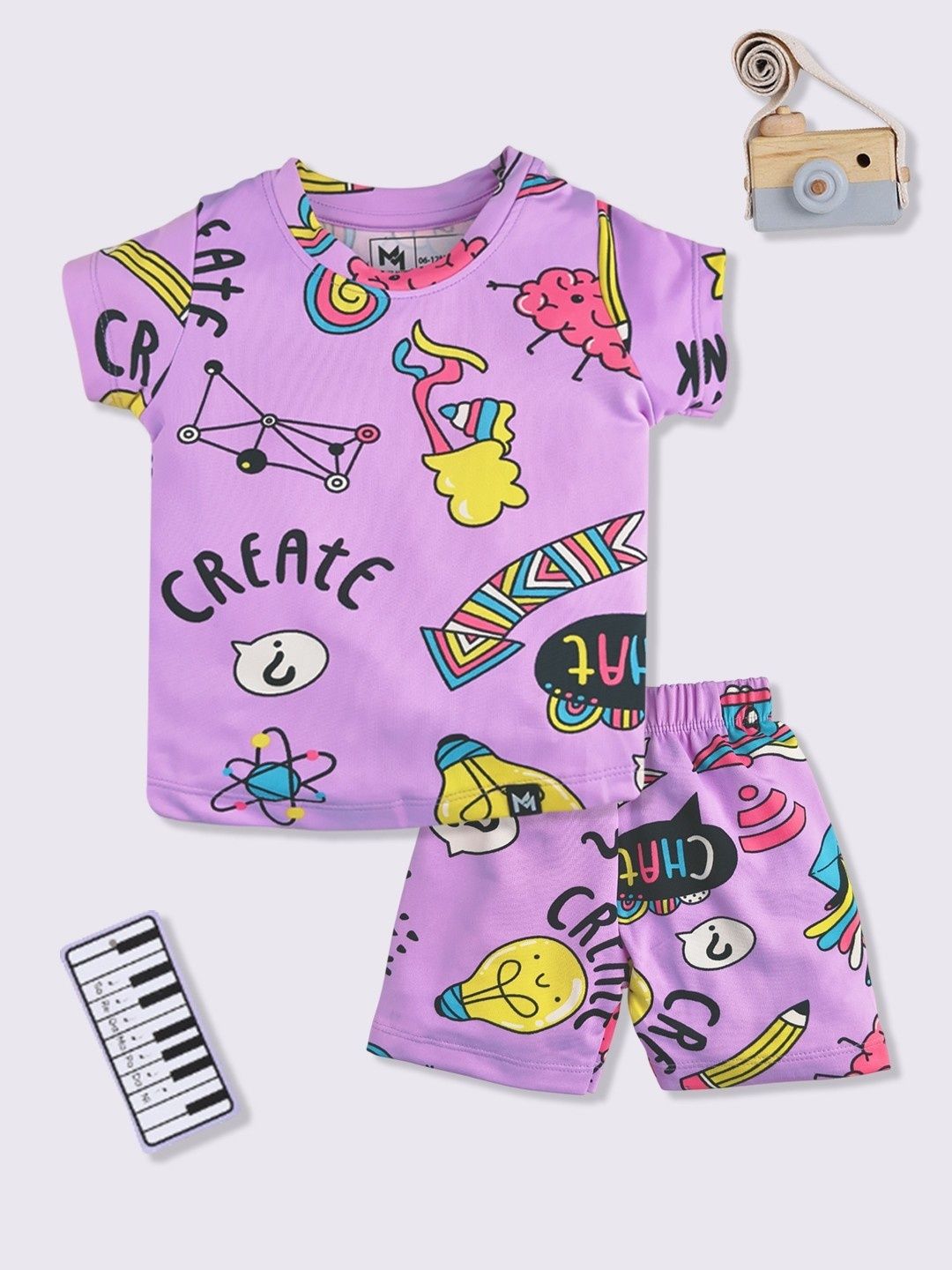 YK X Minute Mirth Infant Girls Printed T-shirt with Shorts-picture-26