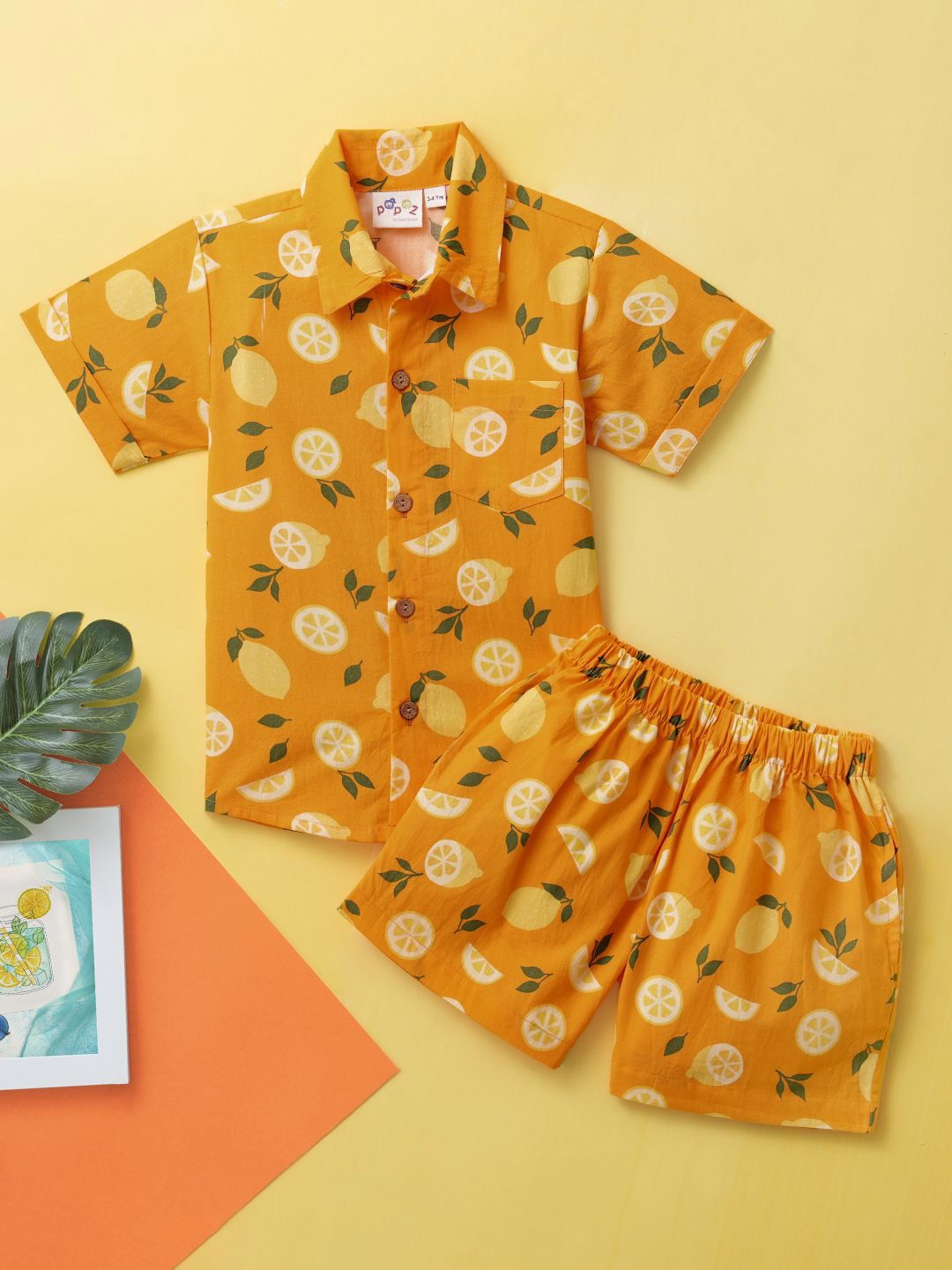 Desi Soota Boys Printed Shirt Collar Pure Cotton Clothing Set-picture-36