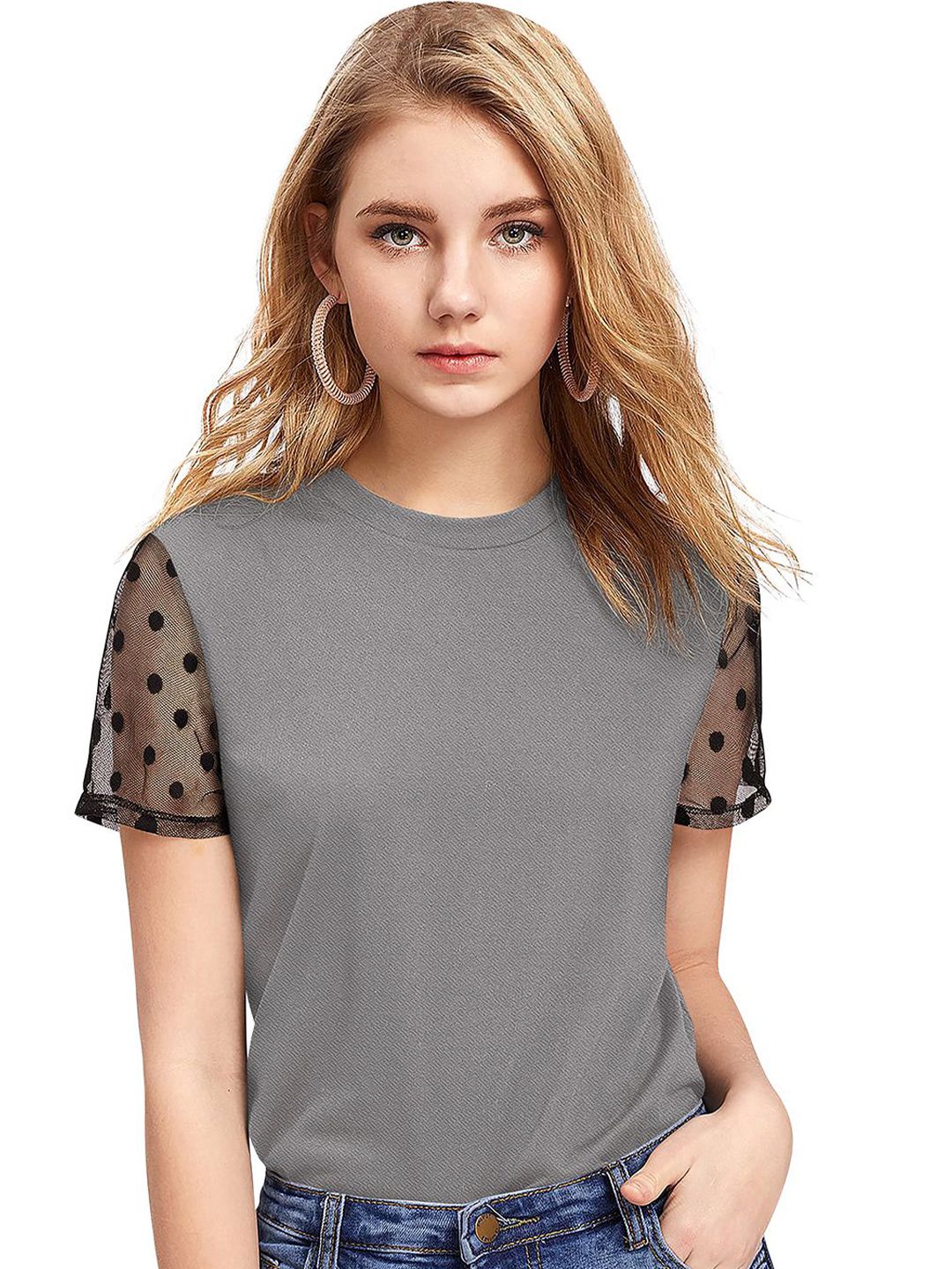 DHRUVIL IMPEX Solid Round Neck Top-picture-18