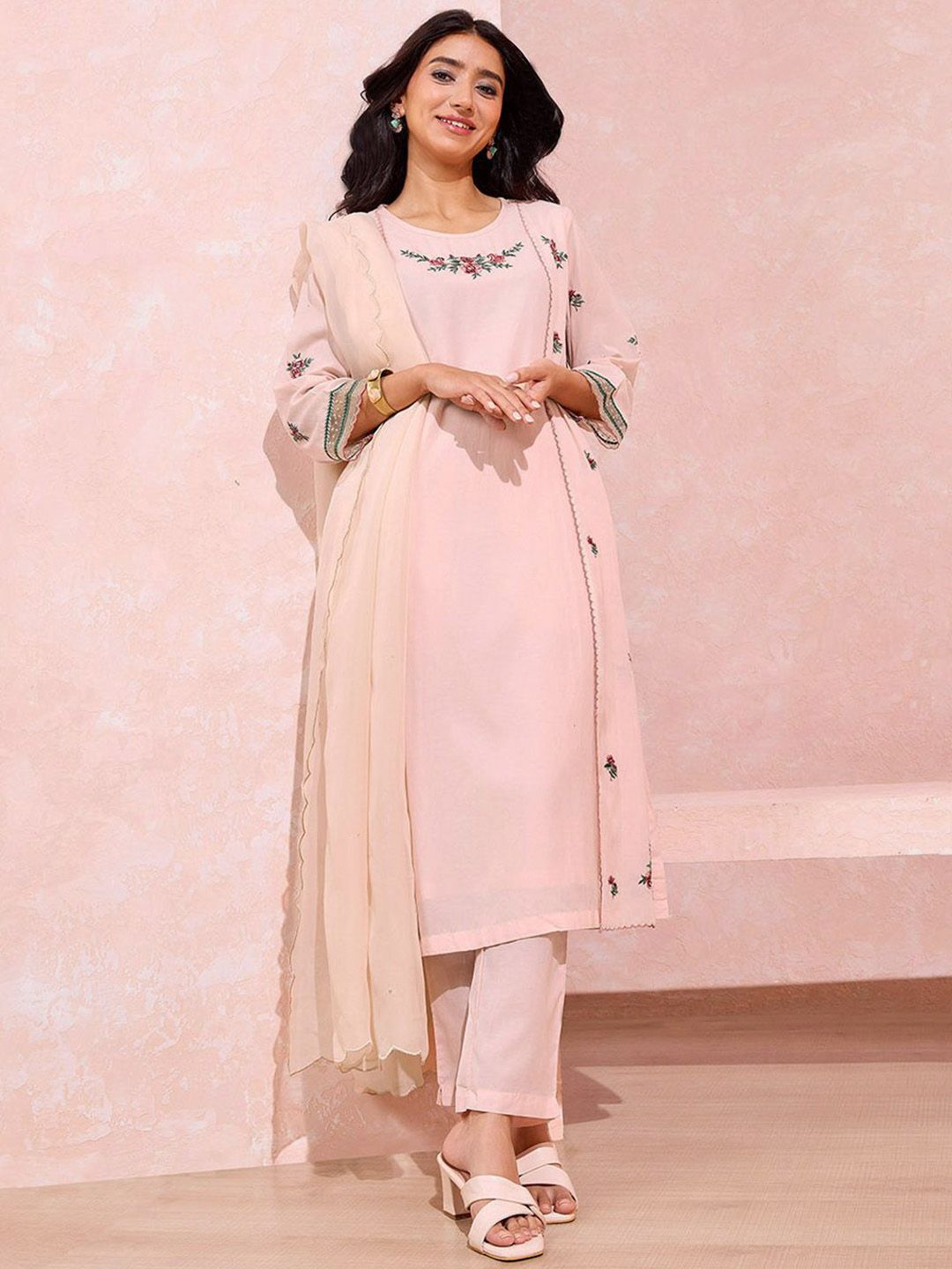 Thread Work Kurta with Trousers