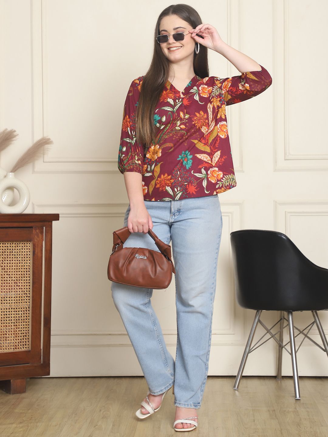 Moda Rapido Women Floral Print Organic Cotton Empire Top-picture-25