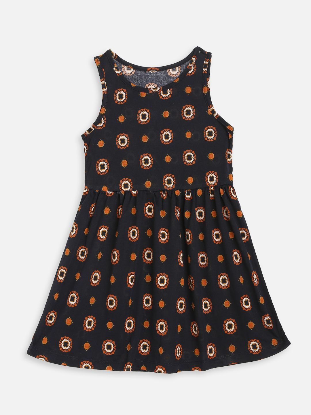 YK Girls Ethnic Motifs Printed Crepe A-Line Dress-picture-33