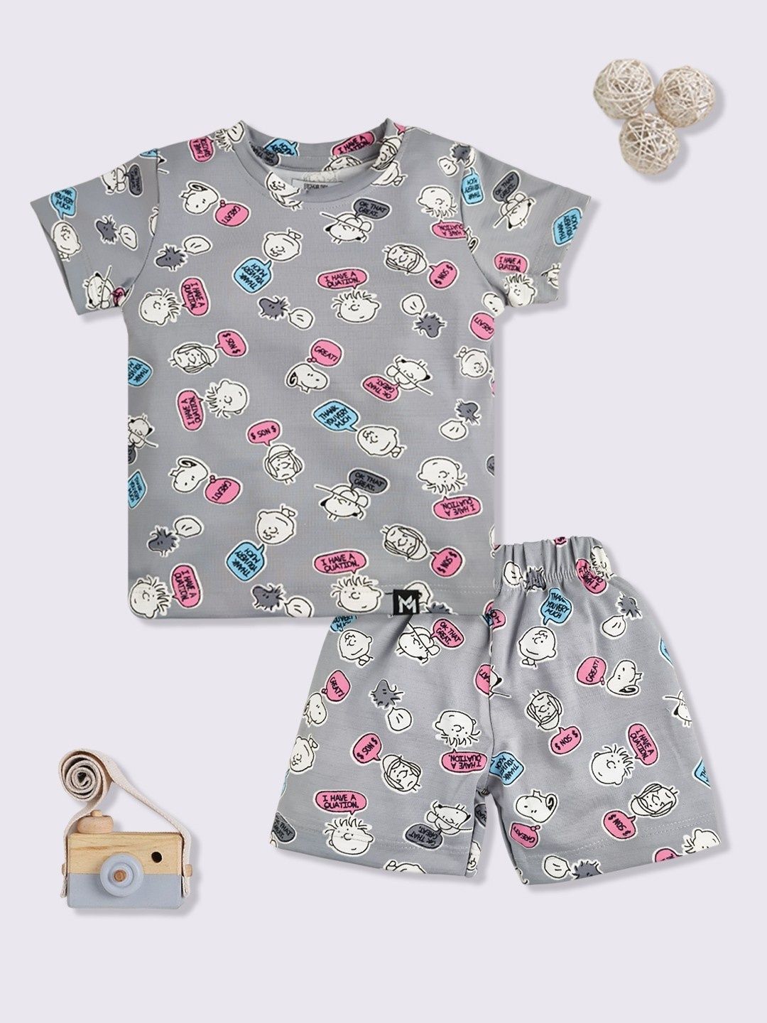 YK X Minute Mirth Infant Girls Peanuts Printed T-shirt with Shorts-picture-28