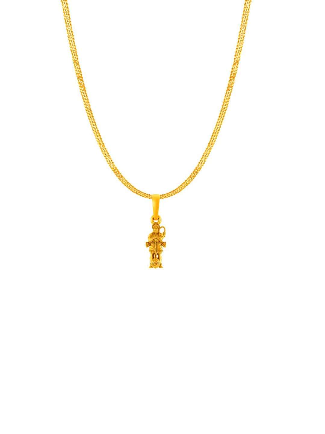 AKSHAT SAPPHIRE Men 925 Silver 22KT Gold-Plated Hanuman Pendant with Curb Chain-image-32