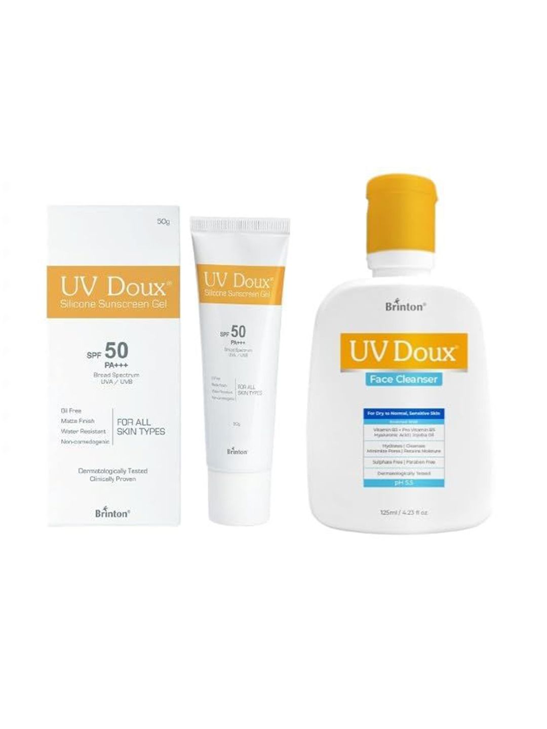 Brinton Set Of 2 UV Doux Silicone Sunscreen Gel- 50 g With Face Cleanser - 125 ml-picture-36