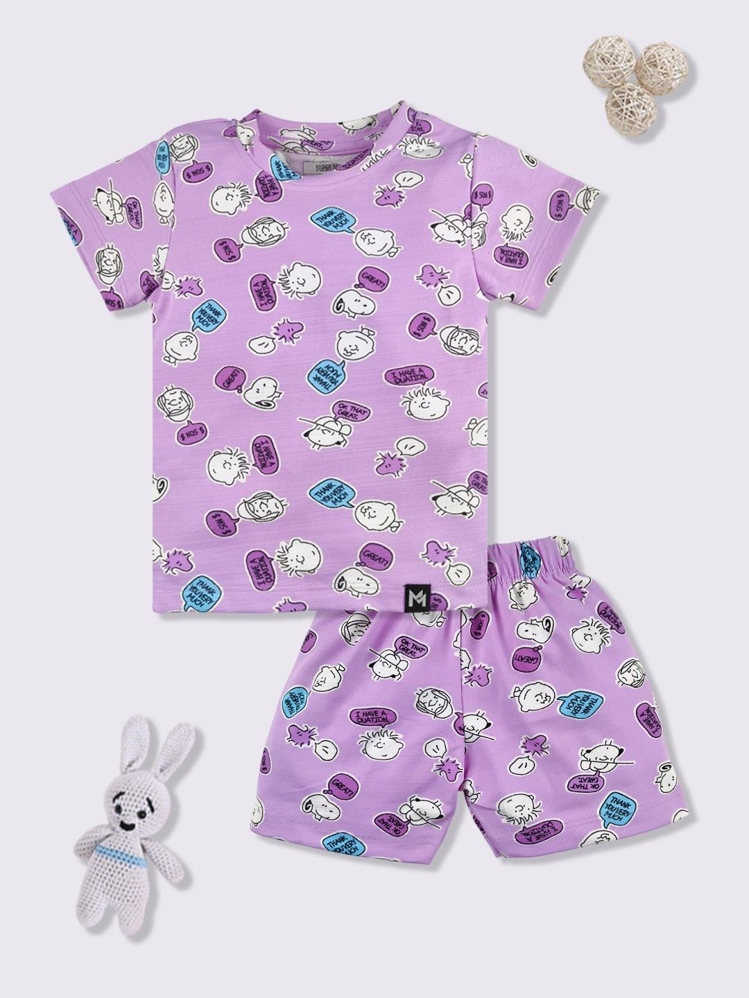 YK X Minute Mirth Infant Girls Peanuts Printed Top with Shorts-picture-36