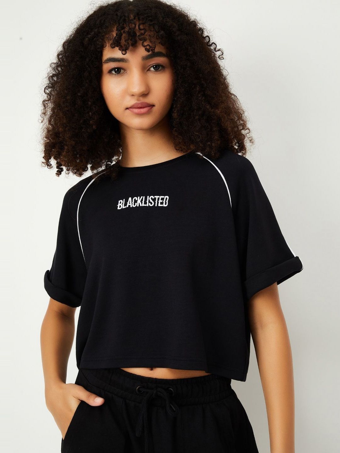 max Typography Printed Round Neck Boxy Crop T-shirt-picture-24