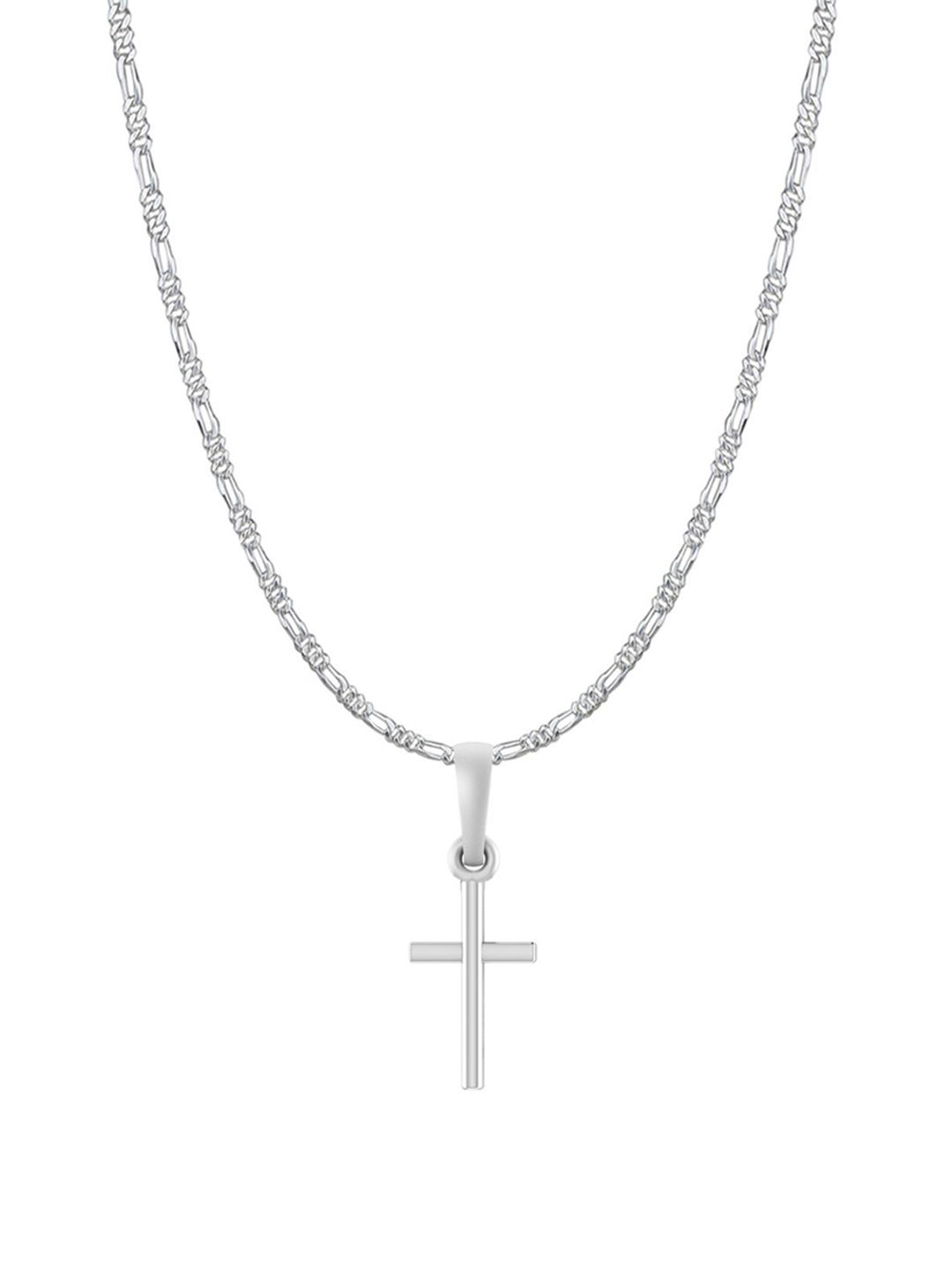 AKSHAT SAPPHIRE Men Jesus Pendant Contemporary Pendants with Figaro Chain-image-10