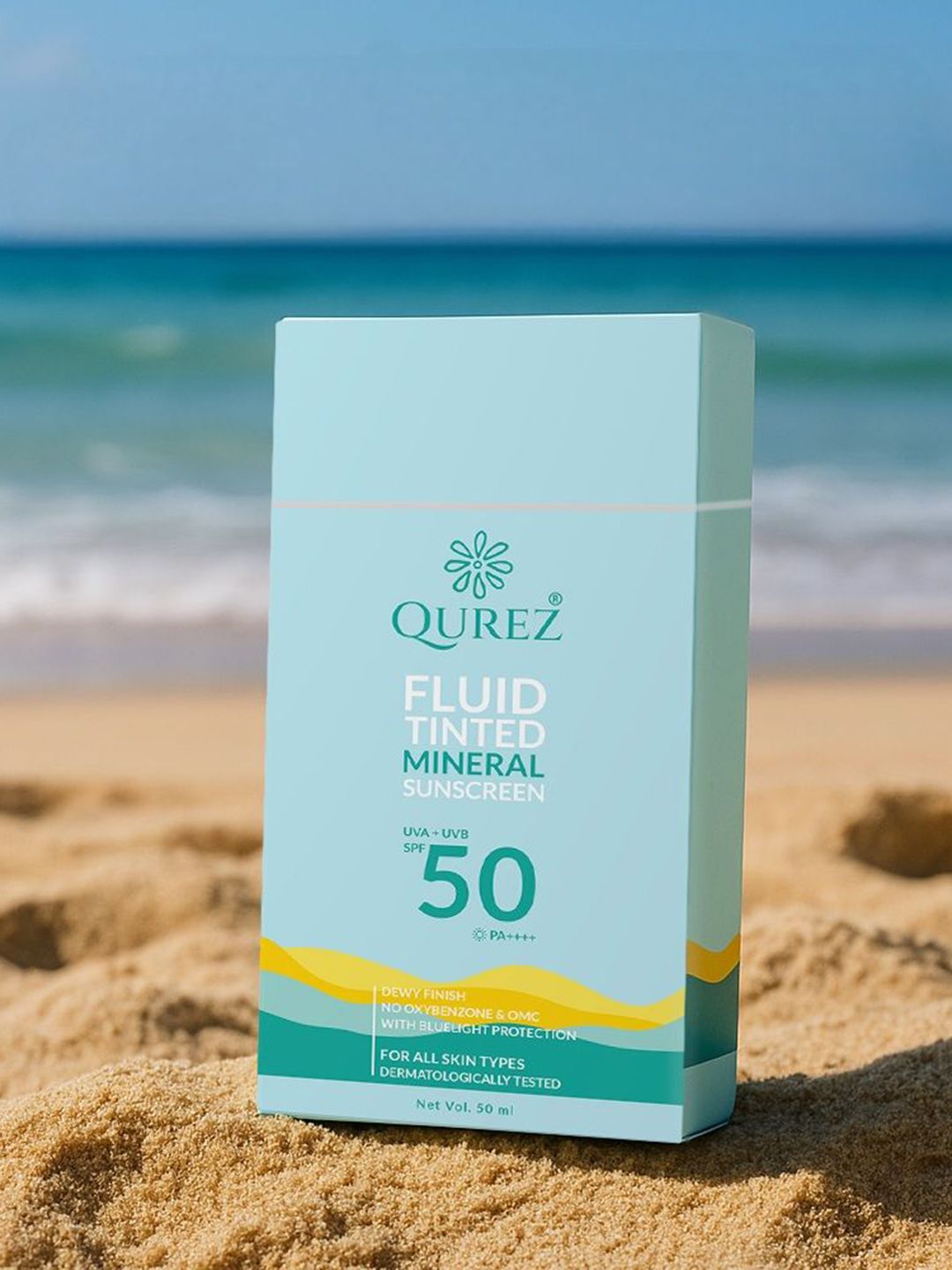 QUREZ Fluid Tinted Mineral Sunscreen SPF 50 PA++++- 50 ml-picture-0