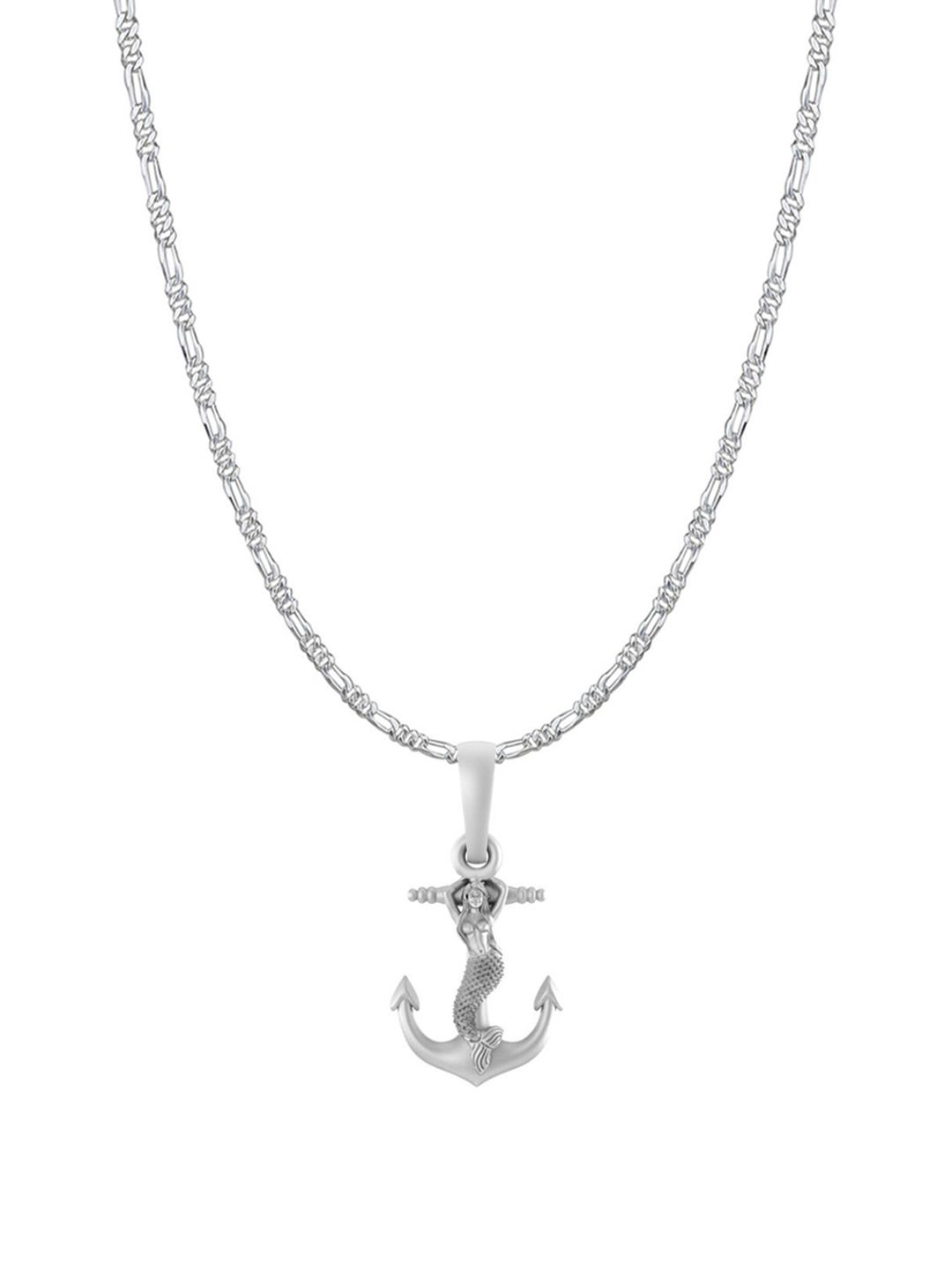 AKSHAT SAPPHIRE Men Anchor Pendants with Figaro Chain-image-13