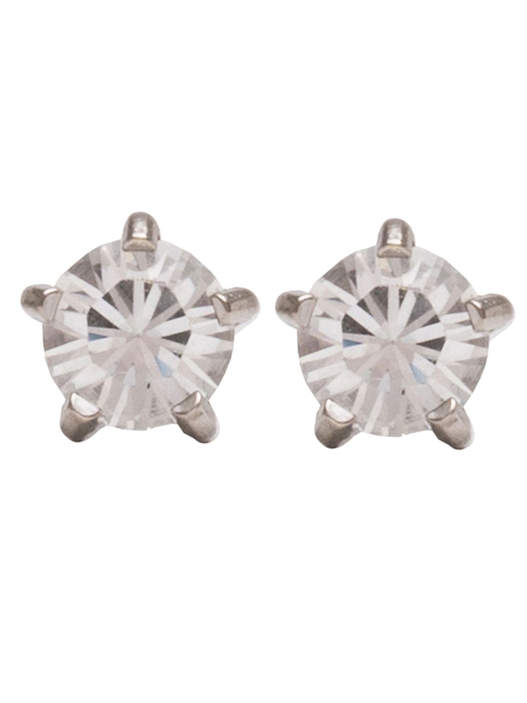 STUDEX Stainless Steel Silver-Plated Crystals Studded Circular Shaped Studs-picture-27