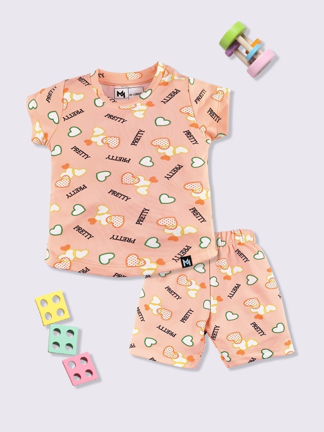 YK X Minute Mirth Infant Girls Typography Printed T-shirt with Shorts-picture-32