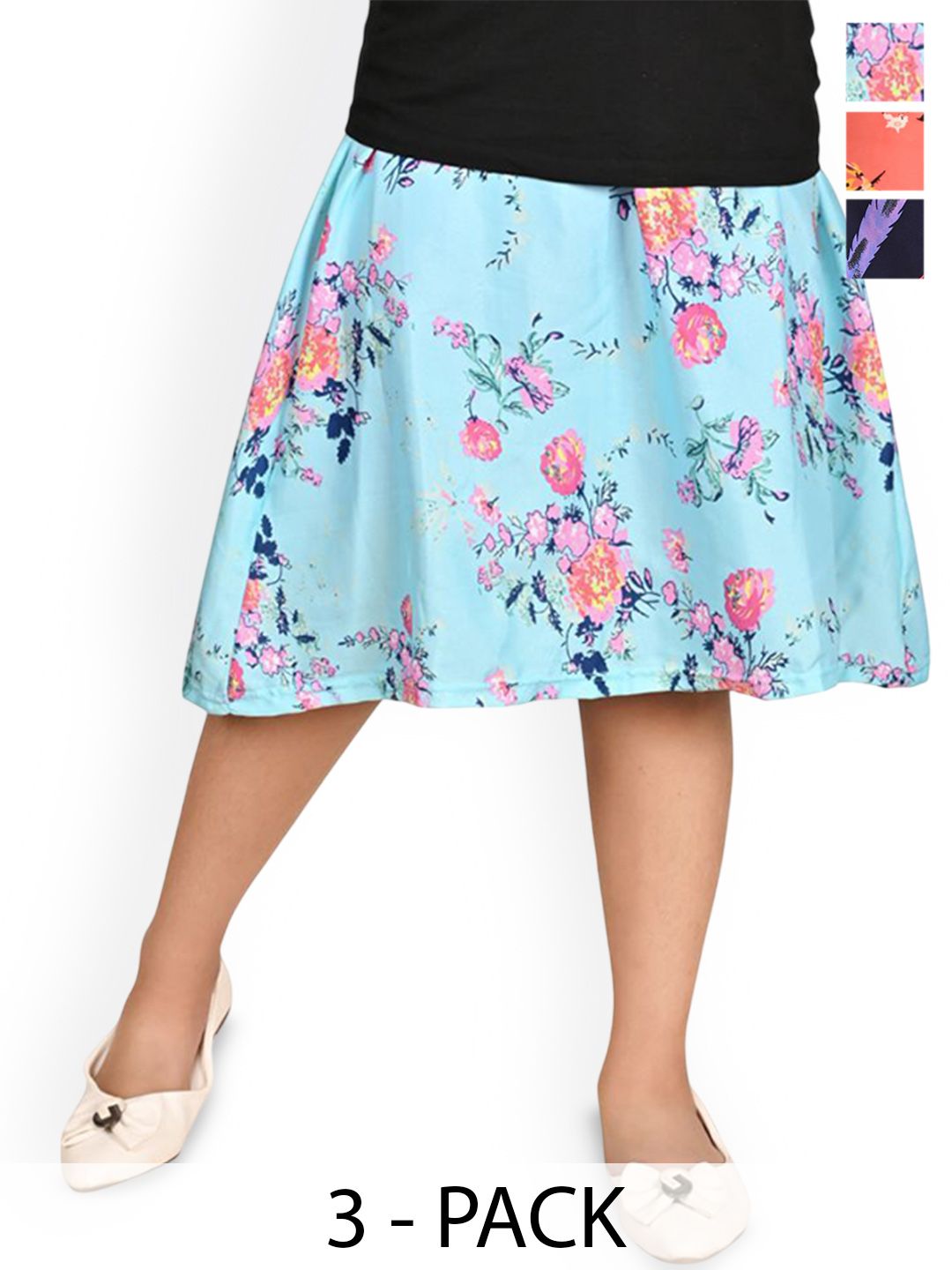 BAESD Girls Pack Of 3 Floral Printed Skirts-picture-14