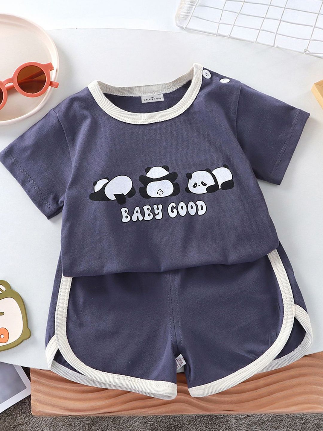 FOREVER FRIDAY Girls Animal Graphic Printed T-shirt With Shorts-picture-16