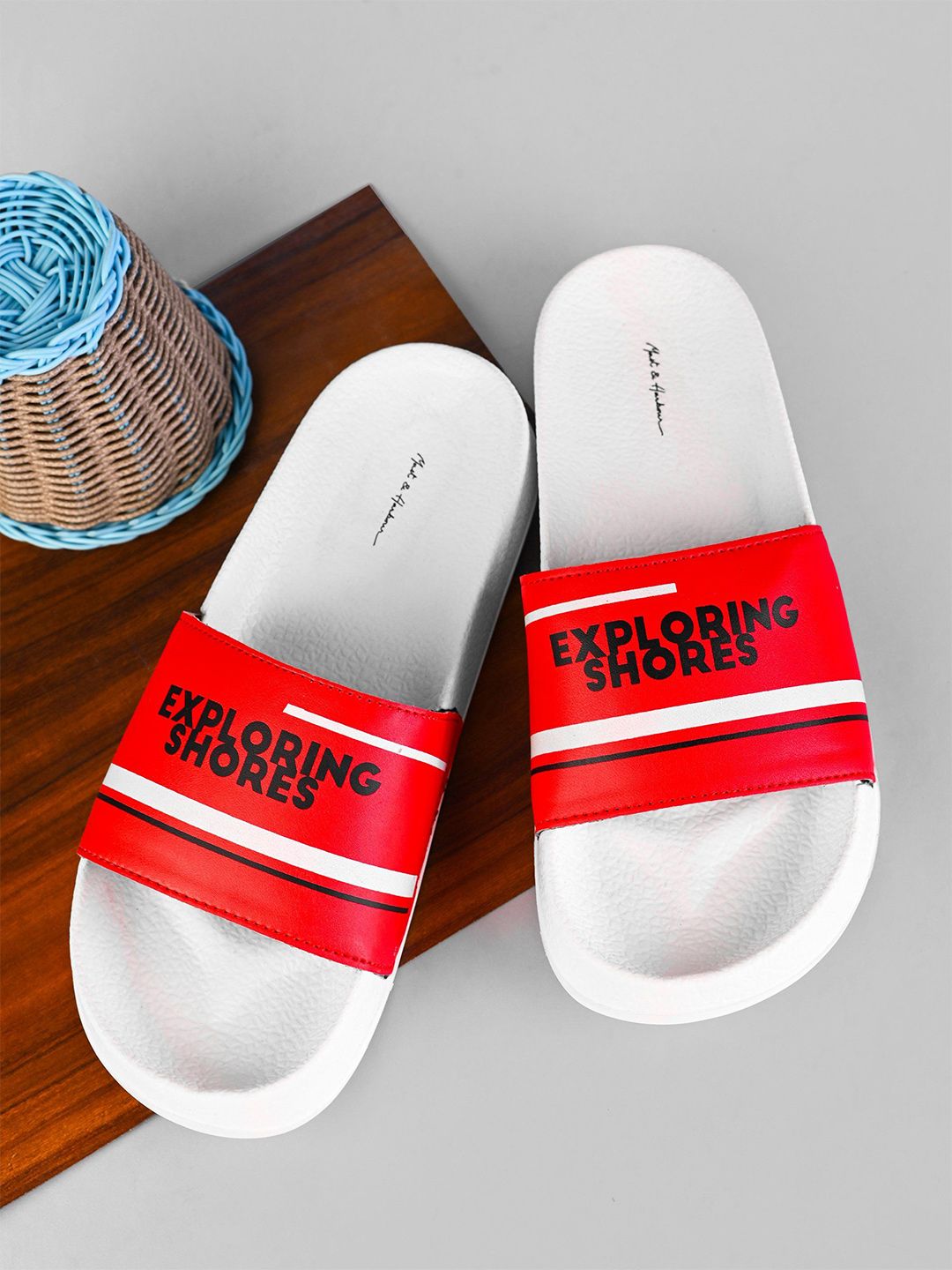Mast & Harbour Men Self Design Sliders-image-20