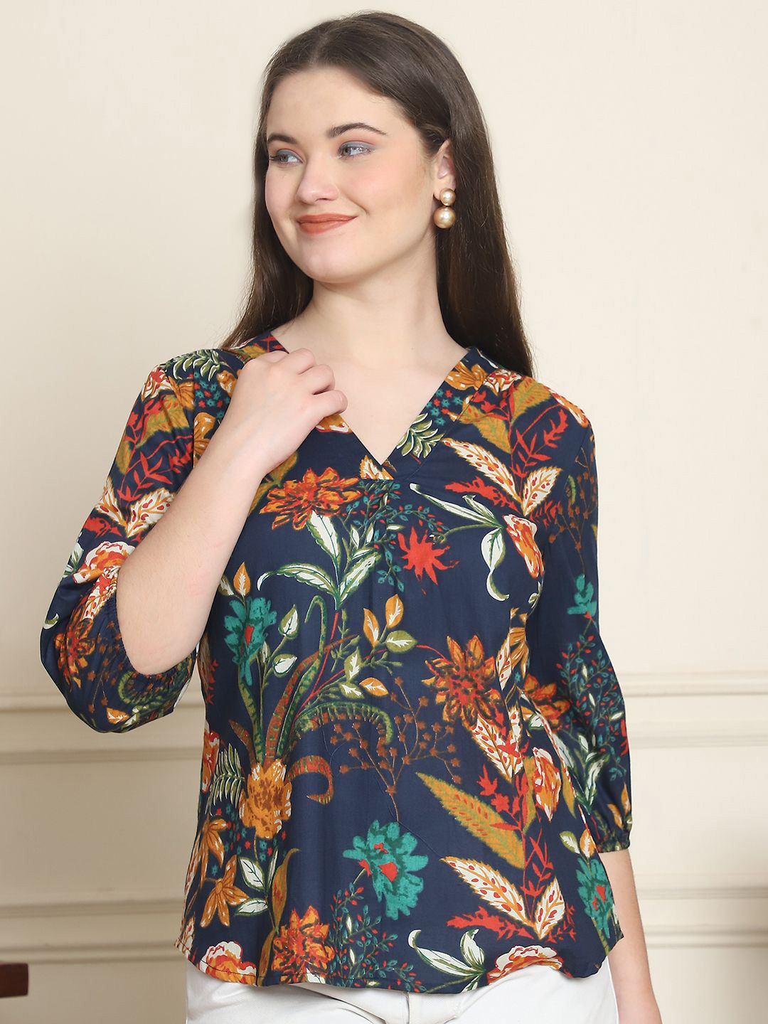 Moda Rapido Women Floral Print Organic Cotton Empire Top-picture-20