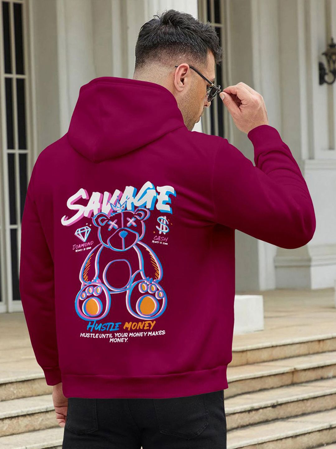 Triptee Men Graphic Printed Hooded Cotton Sweatshirt-picture-18