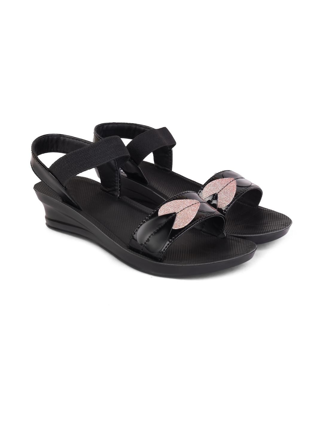 DRACKFOOT Women PU Comfort Wedges Heels-image-1