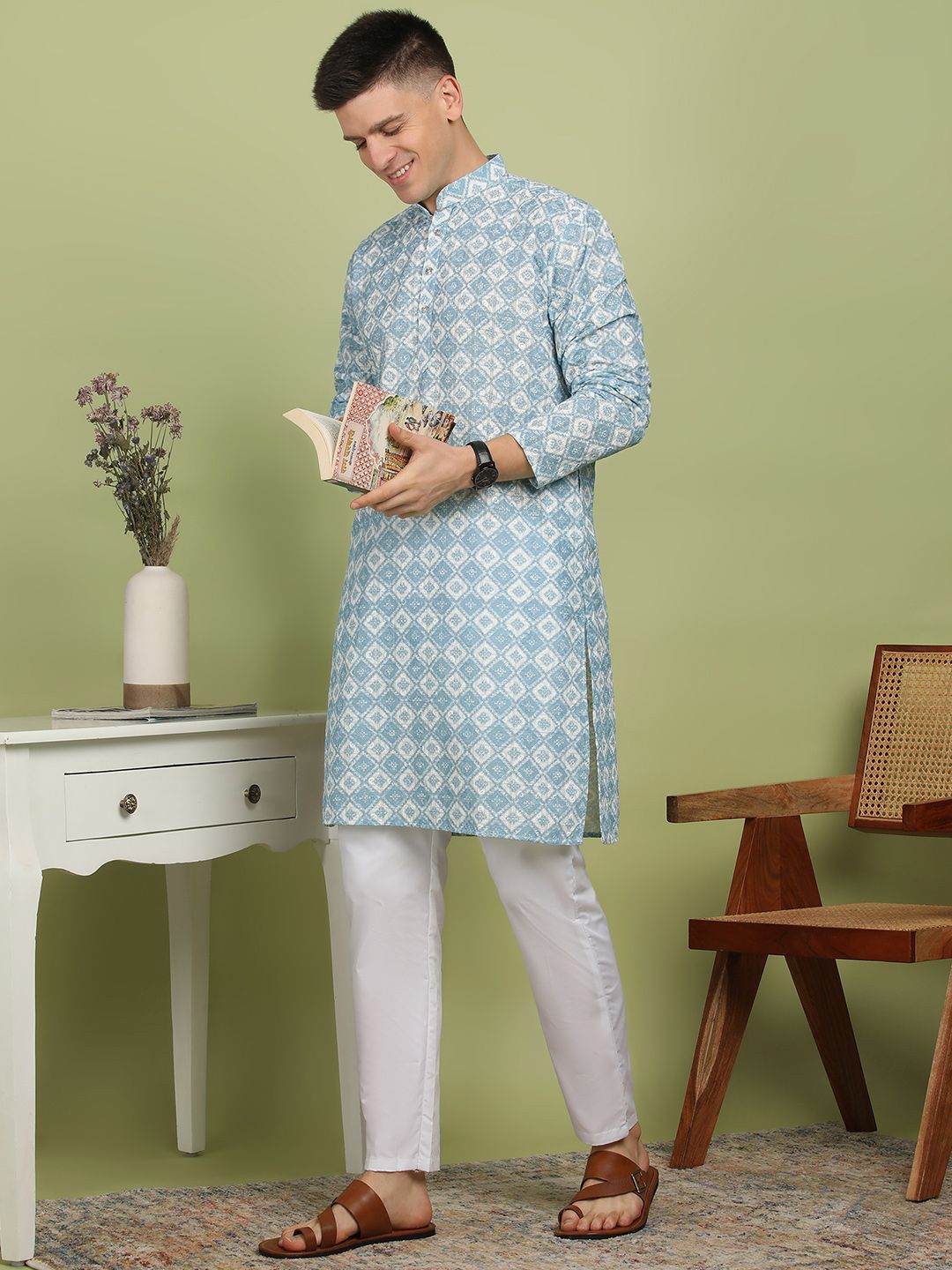 FUBAR Men Ethnic Motifs Embroidered Gotta Patti Kurta-picture-19