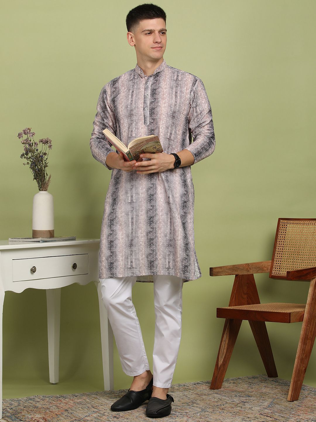 FUBAR Men Ethnic Motifs Embroidered Thread Work Kurta-picture-14