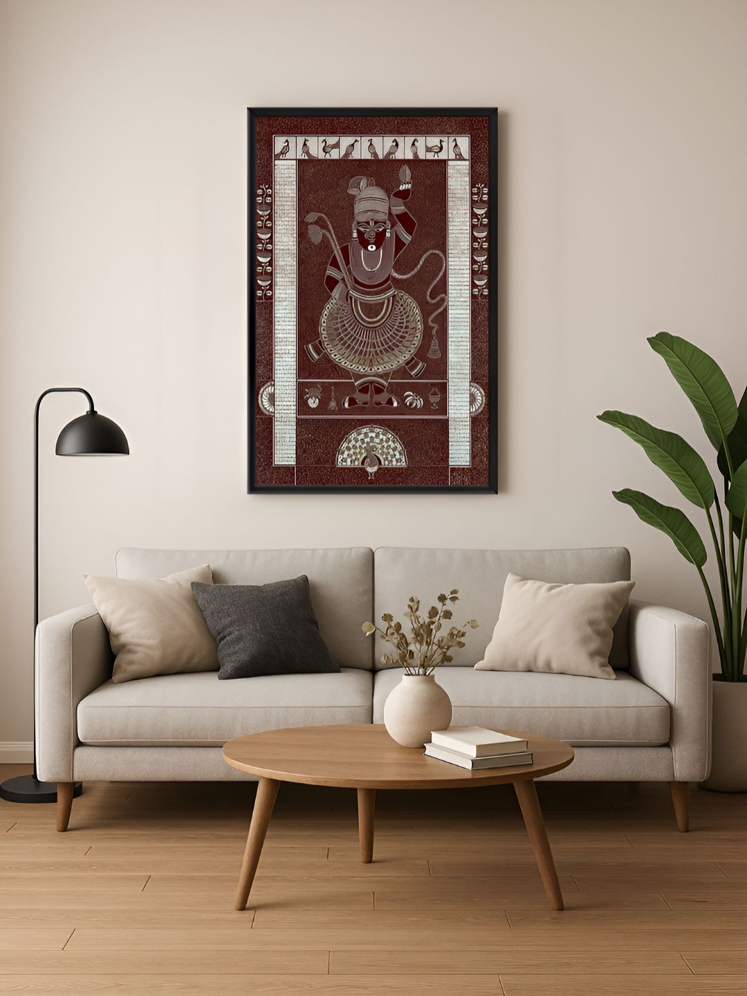 999Store Brown & Off White Canvas Religious Wall Paintings-picture-16