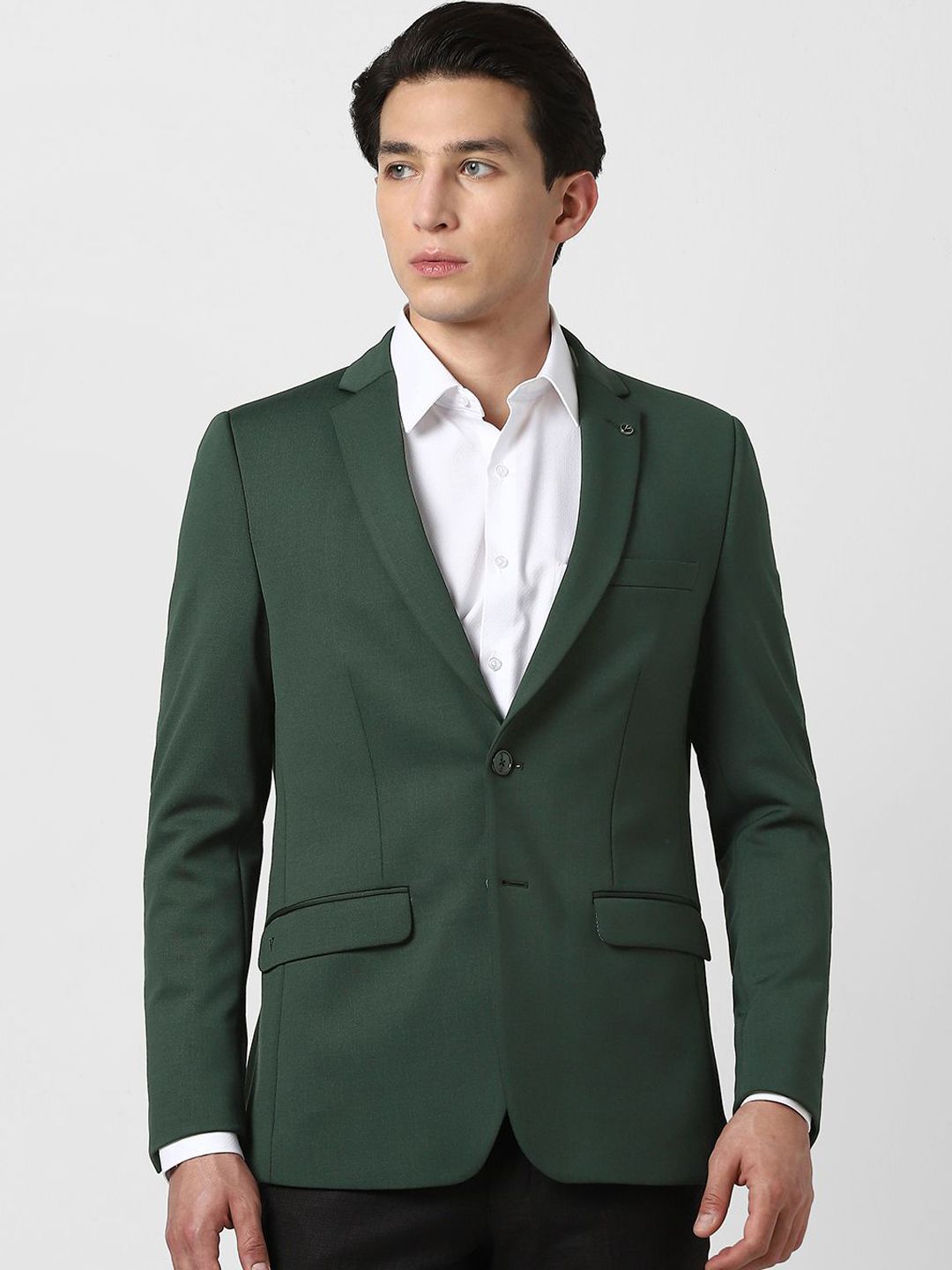 Van Heusen Self Designed Notched Lapel Collar Slim-Fit Single Breasted Blazer-picture-29