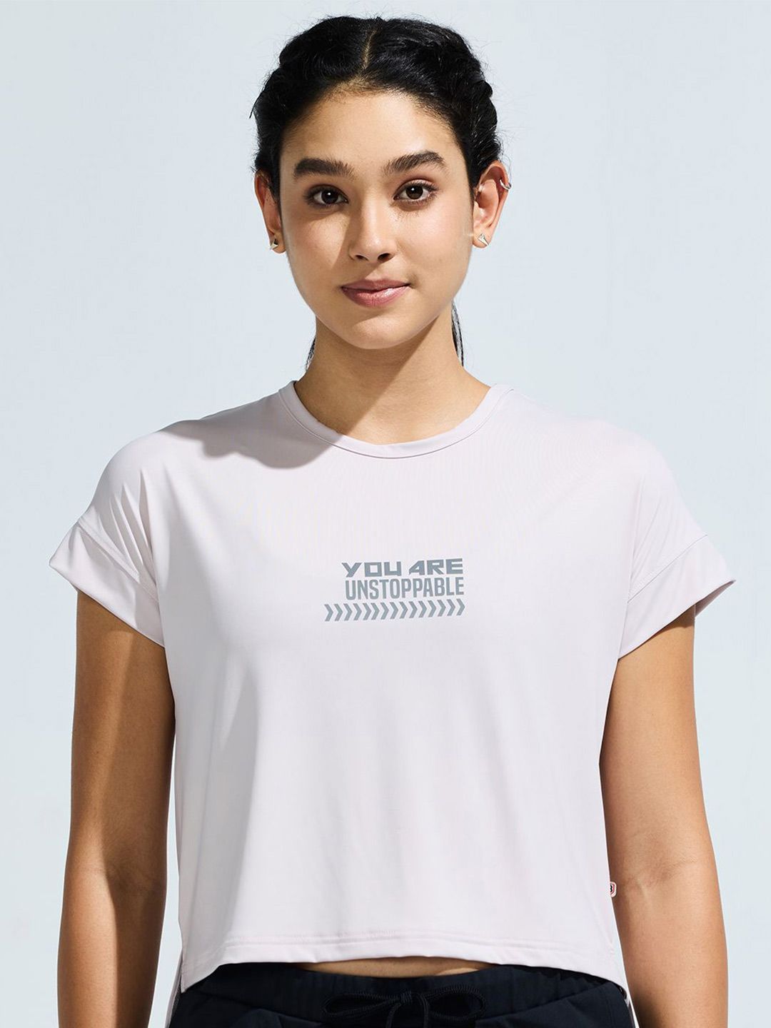 DOMIN8 Women Typography Printed Boxy Fit T-shirt-image-3