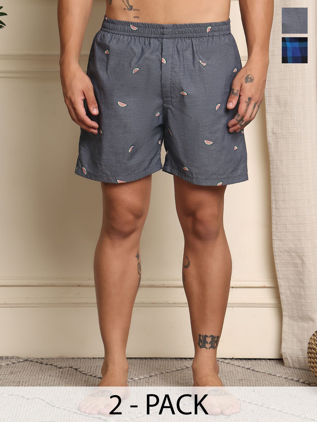 Mast & Harbour Pack Of 2 Printed Cotton Boxers BOXCOM60-S-picture-24