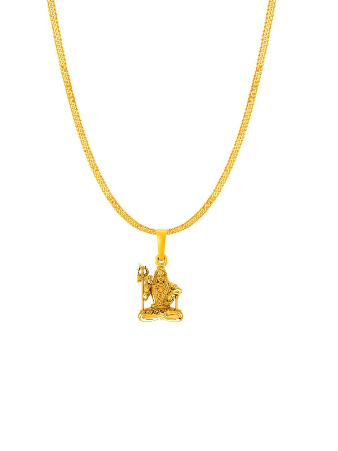 AKSHAT SAPPHIRE 92.5 Sterling Silver 22KT Gold-Plated Contemporary Pendant With Chain-picture-21