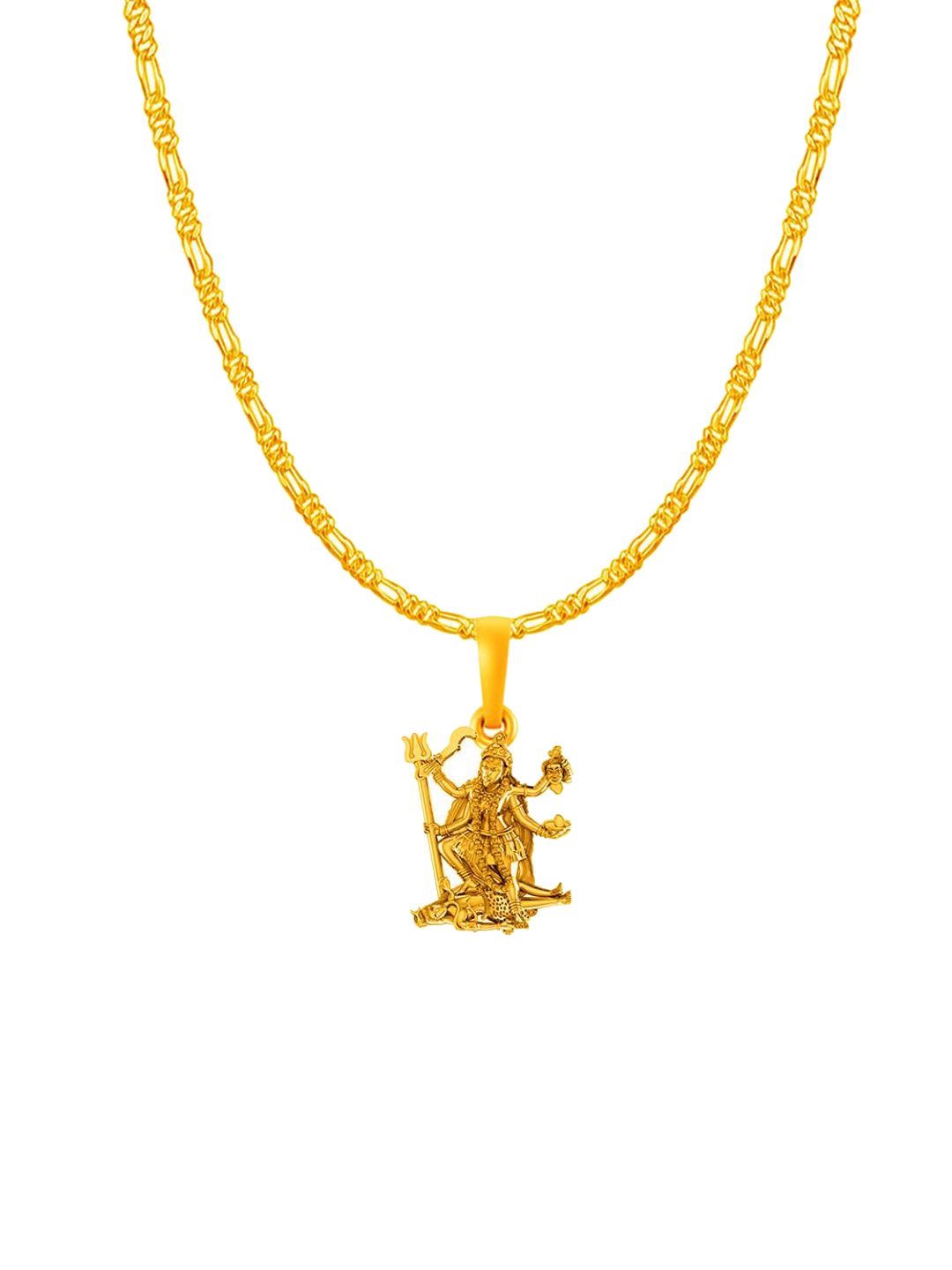 AKSHAT SAPPHIRE 92.5 Sterling Silver 22KT Gold-Plated Contemporary Pendant With Chain-image-49