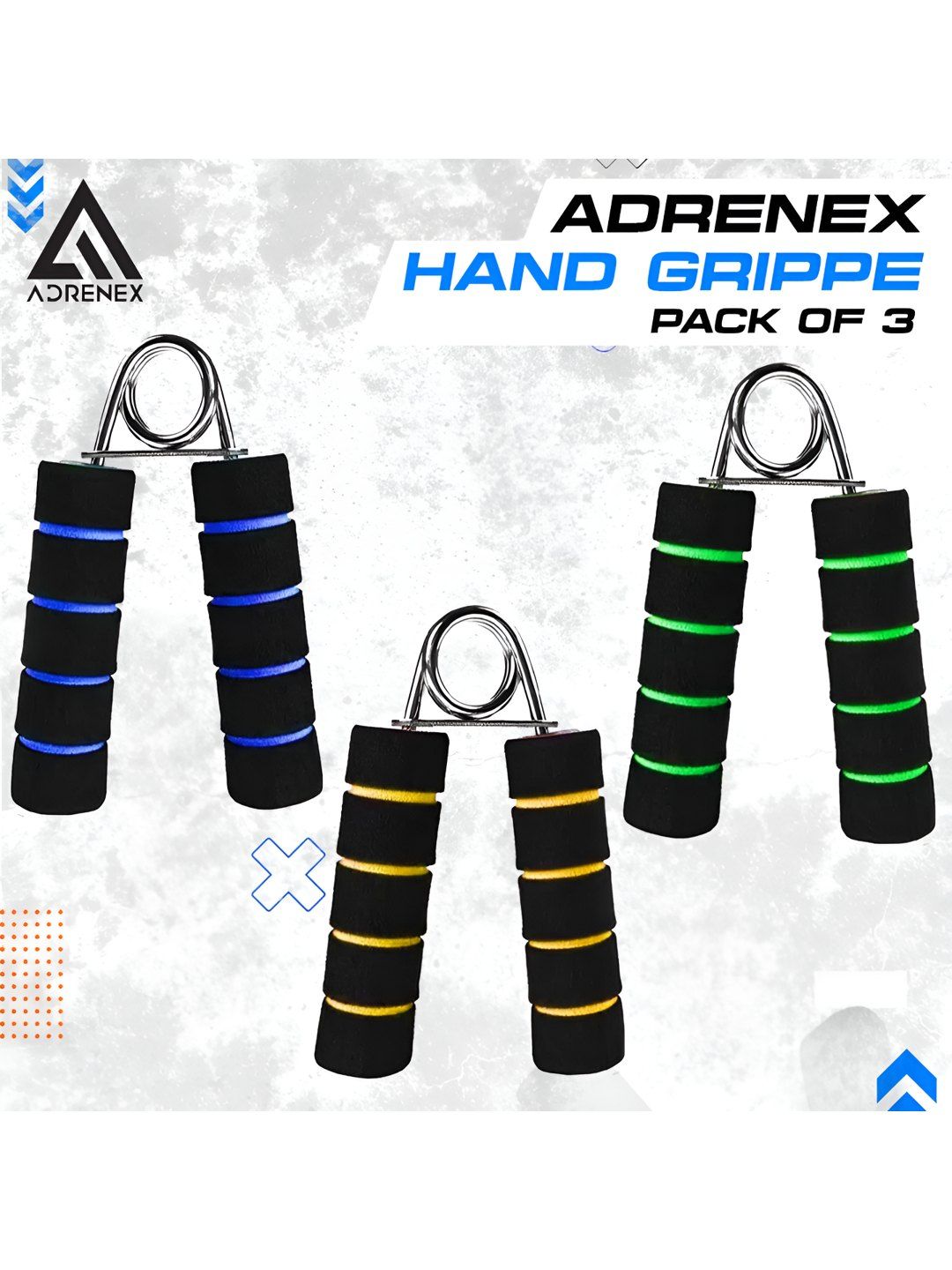 ADRENEX Set Of 3 Non-Slip & Anti-Skid Hand Grippers-picture-32