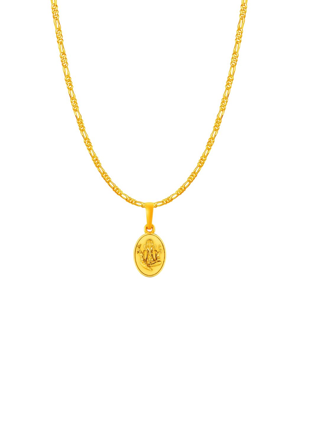 AKSHAT SAPPHIRE 92.5 Sterling Silver 22KT Gold-Plated Contemporary Pendant With Chain-picture-10