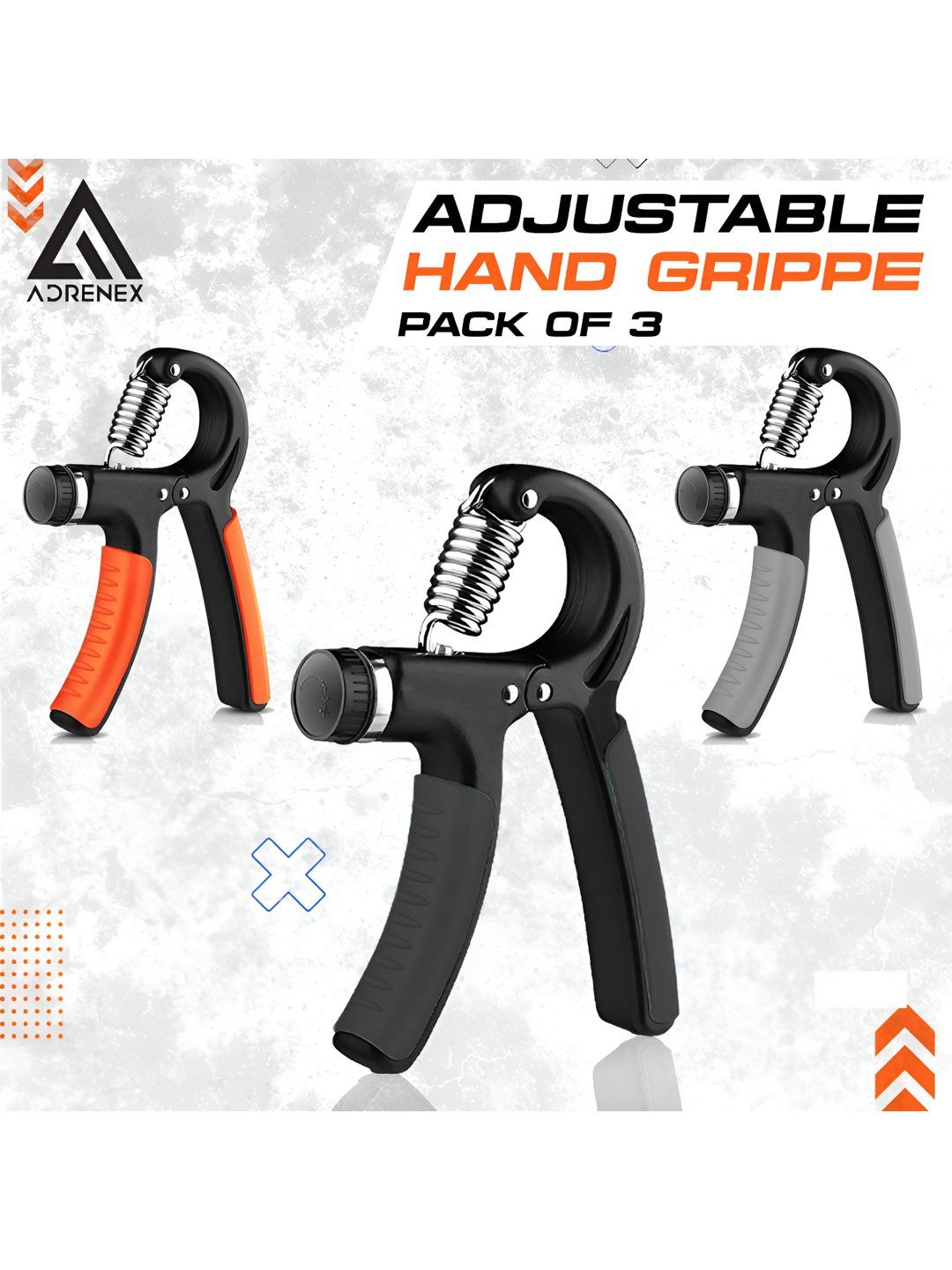 ADRENEX Set Of 3 Adjustable Hand Grippers-picture-12