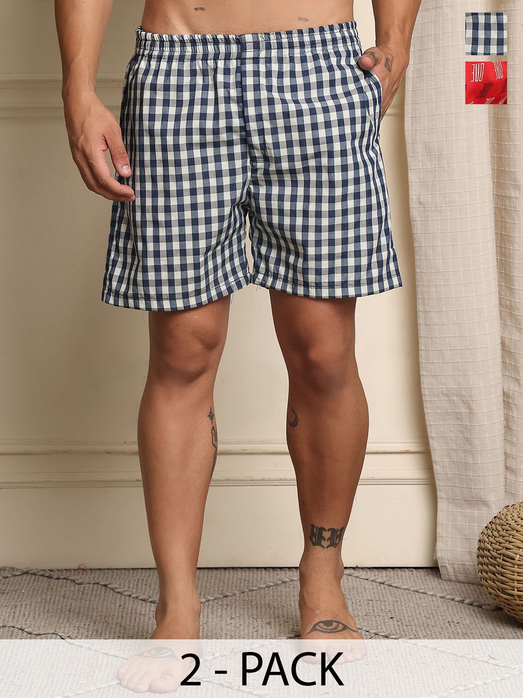 Mast & Harbour Pack Of 2 Printed Cotton Boxers BOXCOM74-S-picture-15