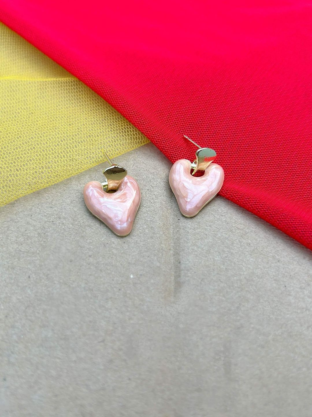 PASU FASHION Gold-Plated Heart Shaped Drop Earrings-picture-36