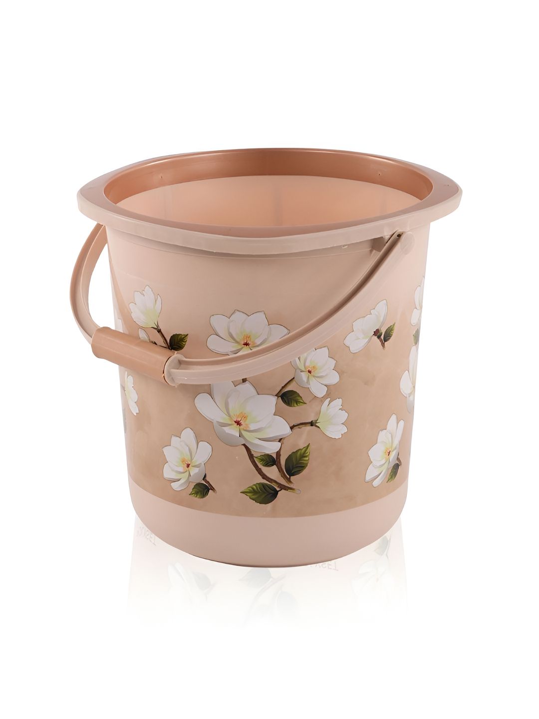 Aura Brown Floral Plastic Bath Accessories Set-picture-14