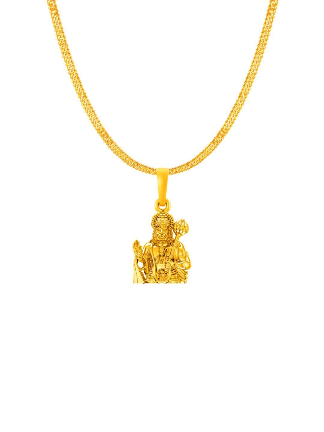 AKSHAT SAPPHIRE Men 925 Silver 22KT Gold-Plated Hanuman Pendant with Curb Chain-picture-19