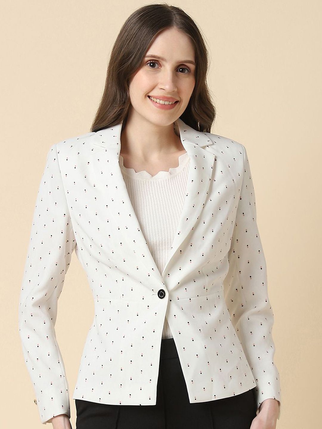 allen solly woman Allen Solly Women Printed Single Breasted Blazer-picture-35