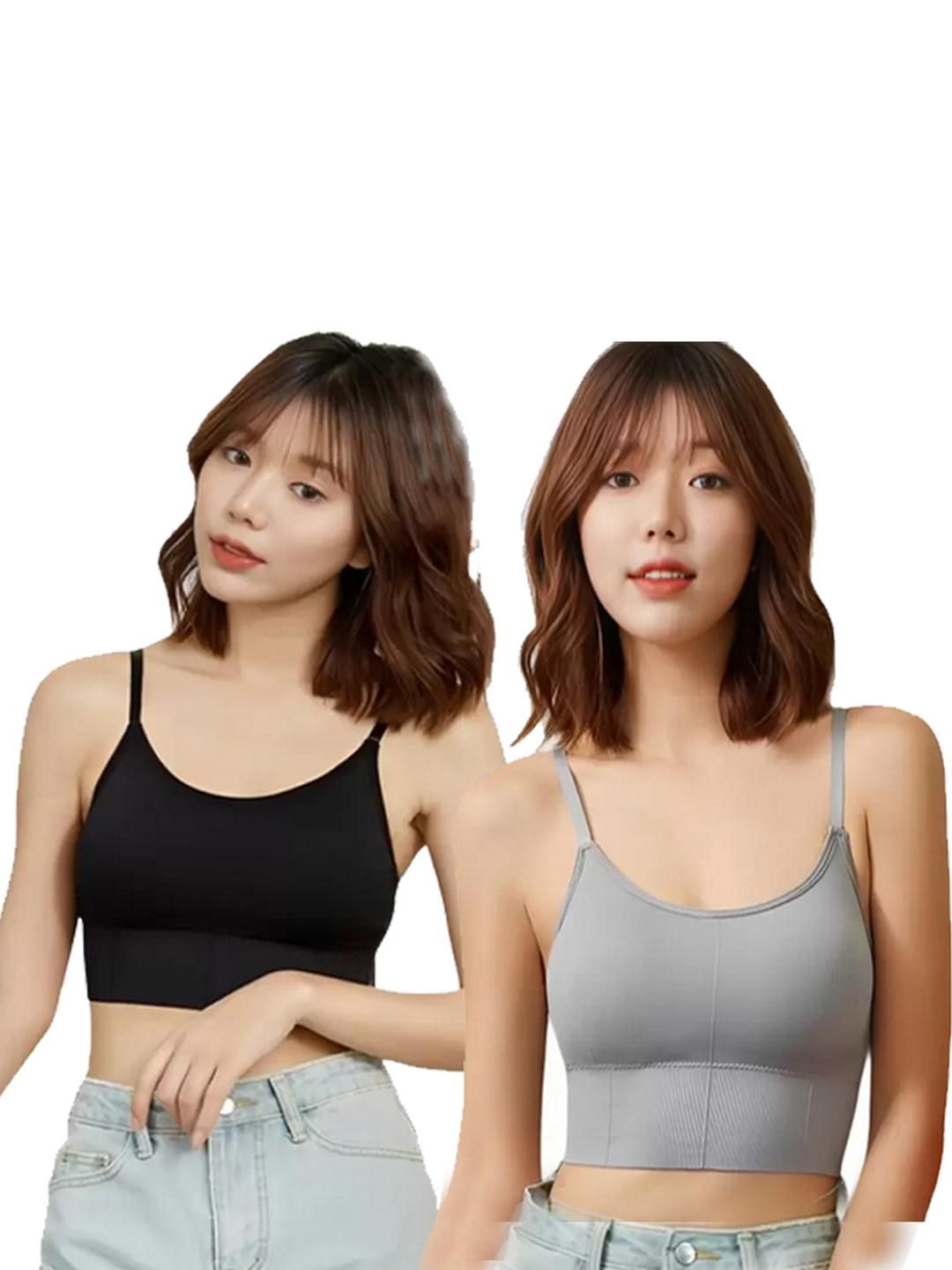 BRAAFEE Pack of 2 Girls Cotton Padded Teenager Full Coverage Sports Bra-picture-48