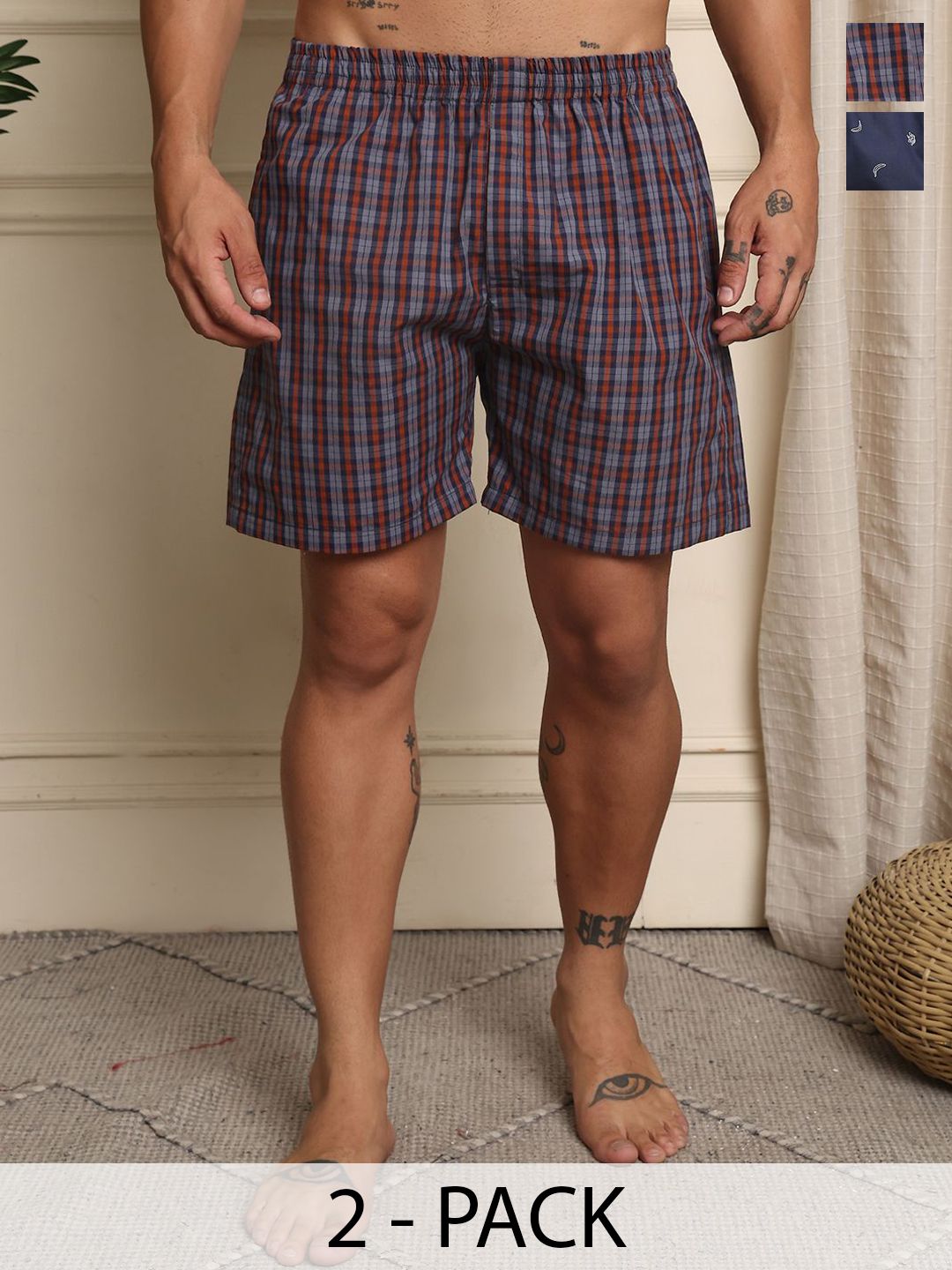 Mast & Harbour Pack Of 2 Printed Super Combed Cotton Boxers BOXCOM28-S-picture-19