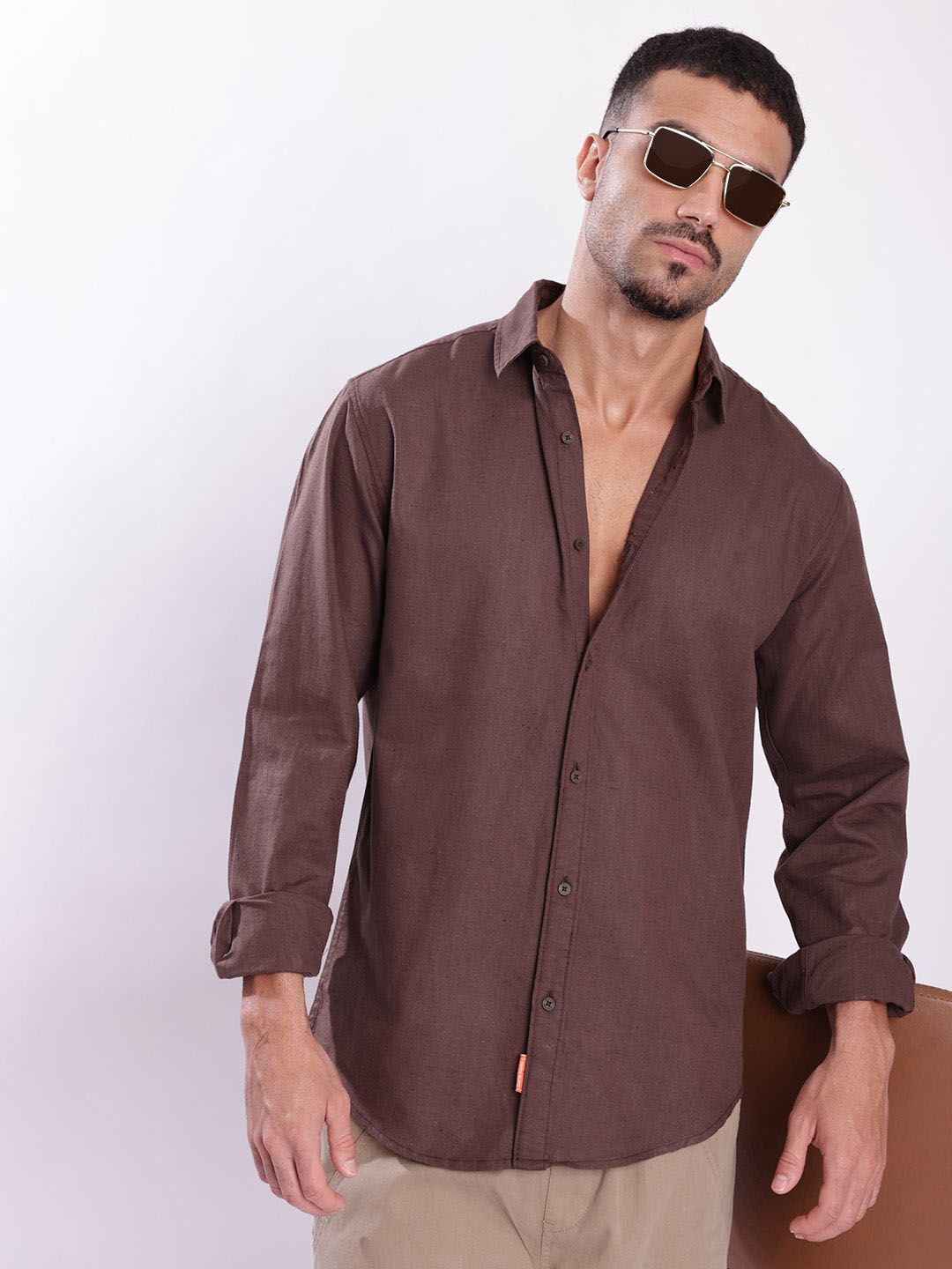 Bene Kleed Spread Collar Cotton Linen Regular Fit Casual Shirt-picture-39