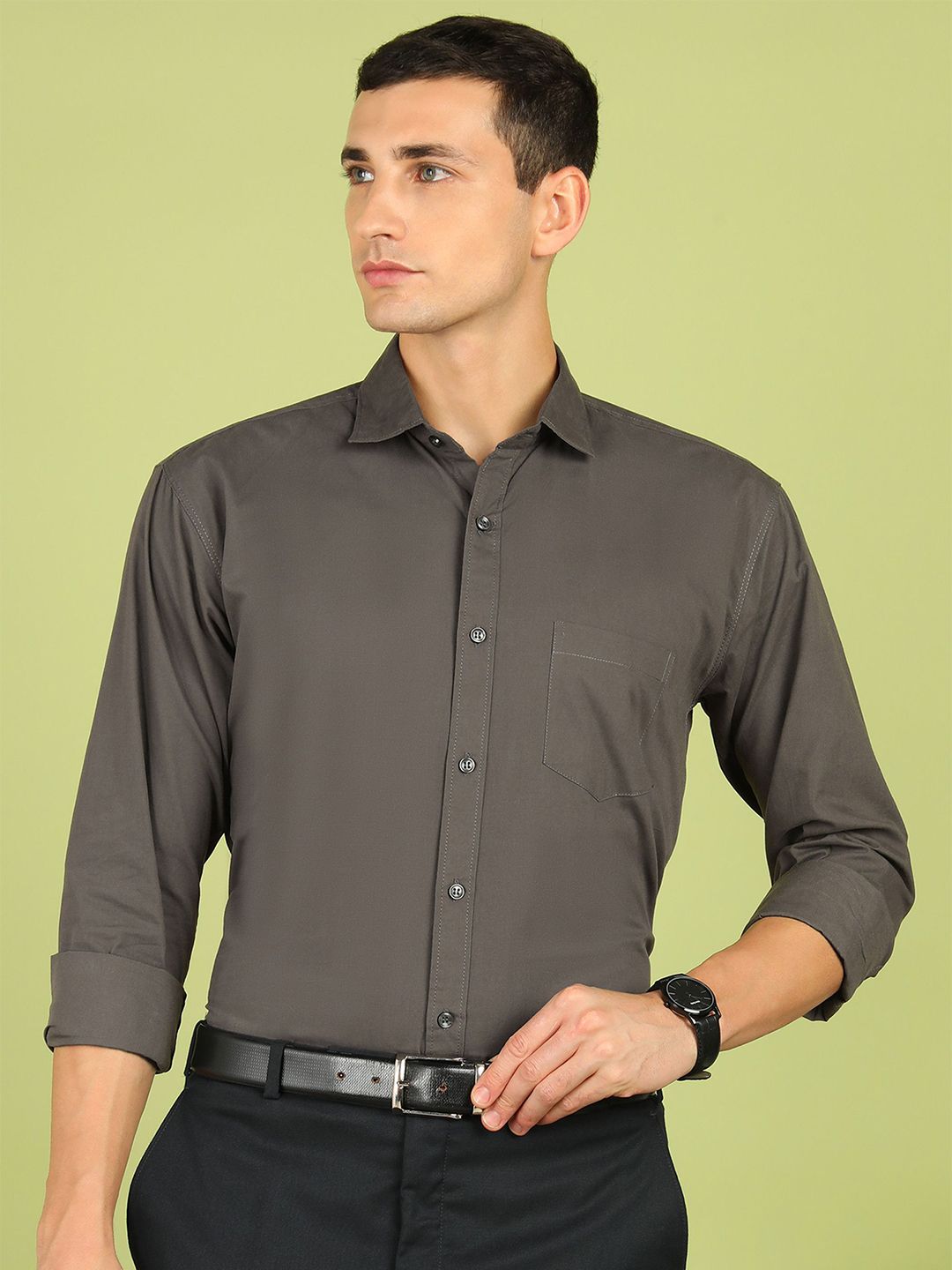 encore by INVICTUS Spread Collar Full Sleeves Cotton Shirt-picture-26