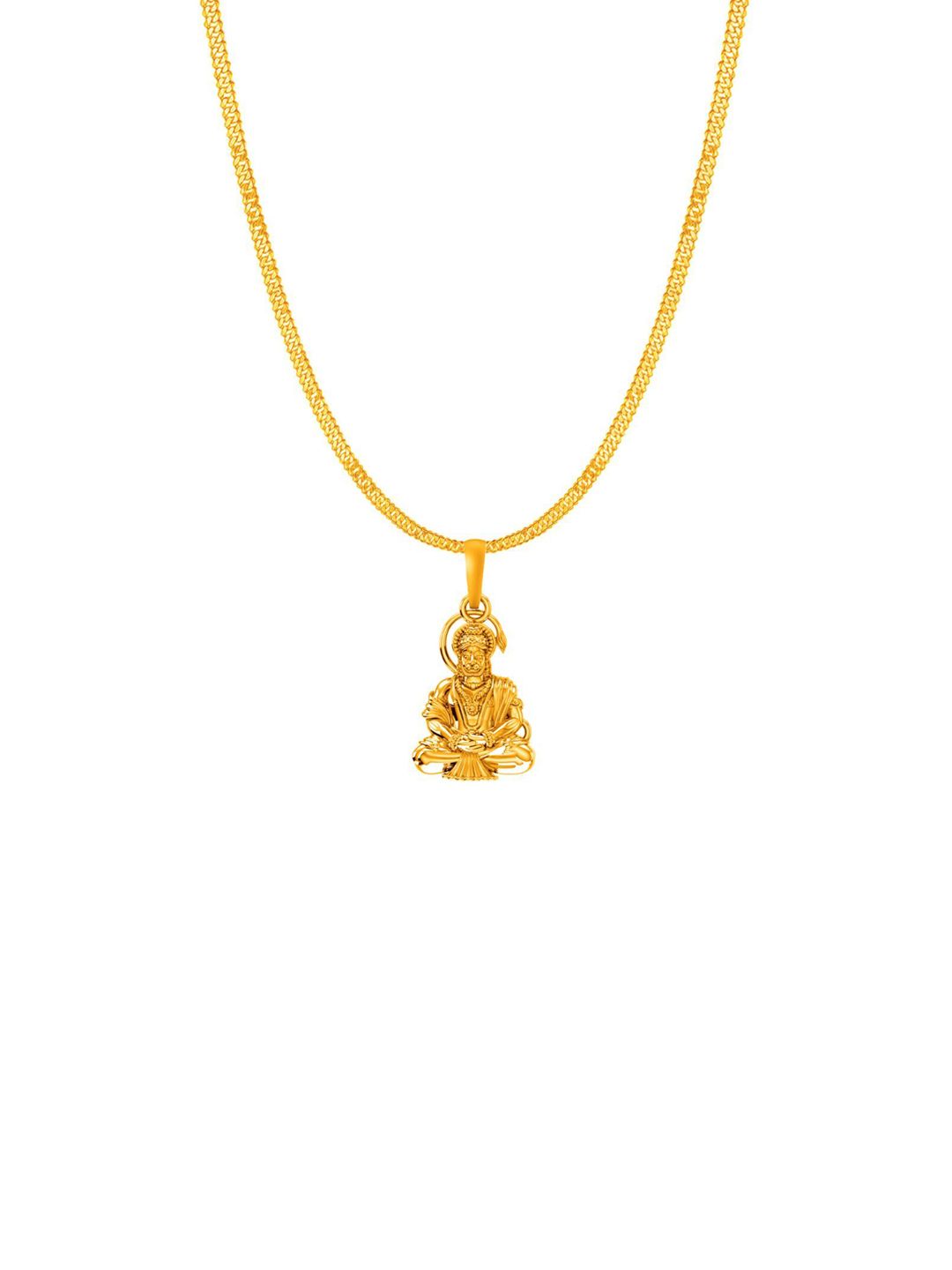 AKSHAT SAPPHIRE 92.5 Silver 22KT Gold-Plated Hanuman ji Pendants With Chains-picture-3