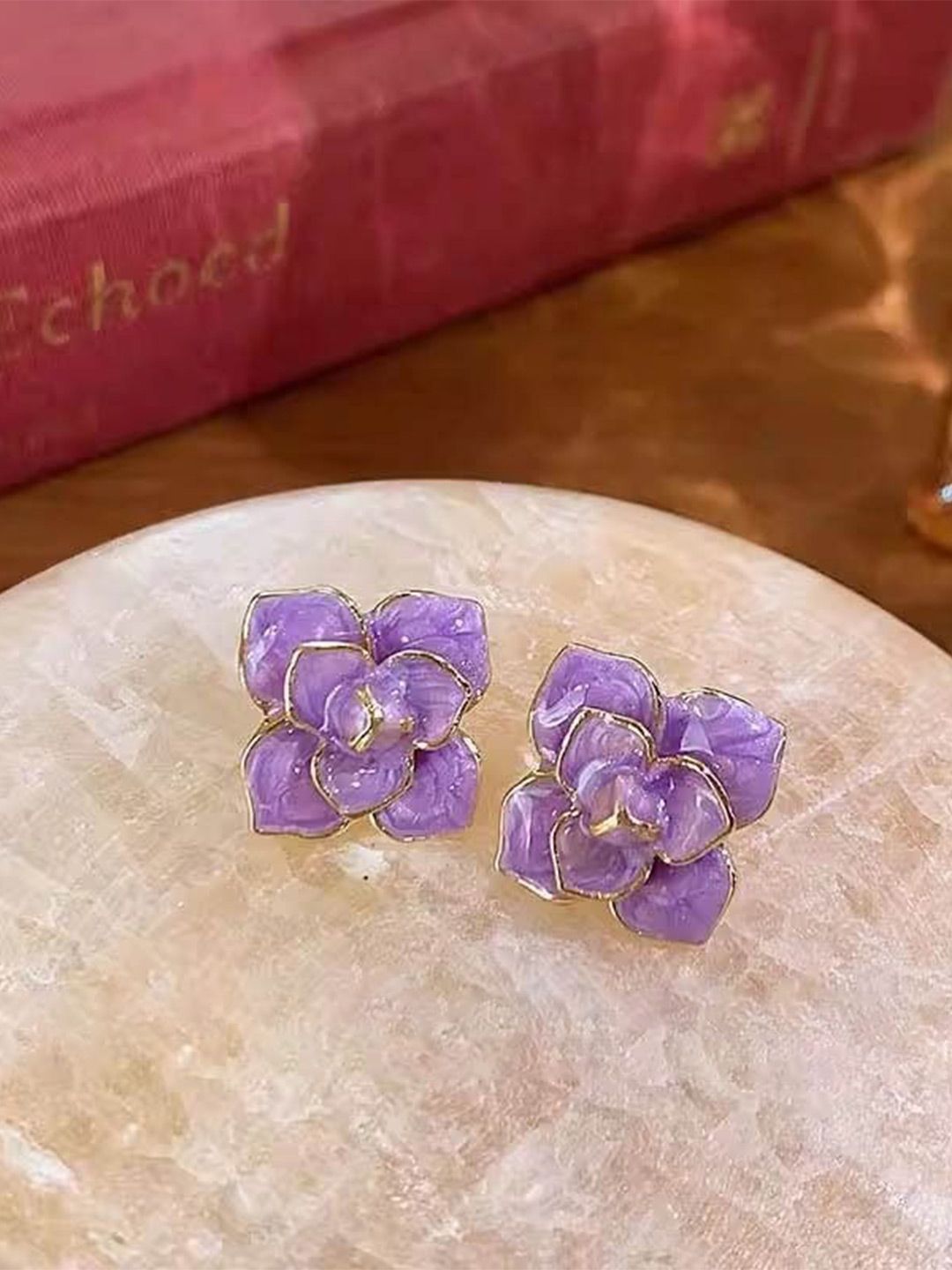 PASU FASHION Gold-Plated Floral Studs-picture-23