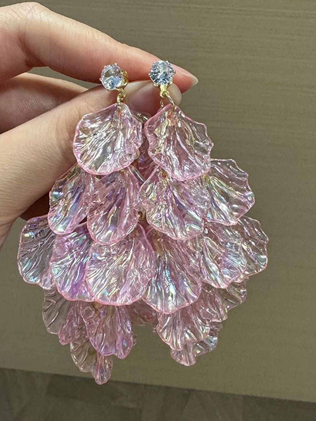 StyleCast x Revolte Gold-Plated Artificial Stones Studded Leaf Shaped Drop Earrings-picture-12