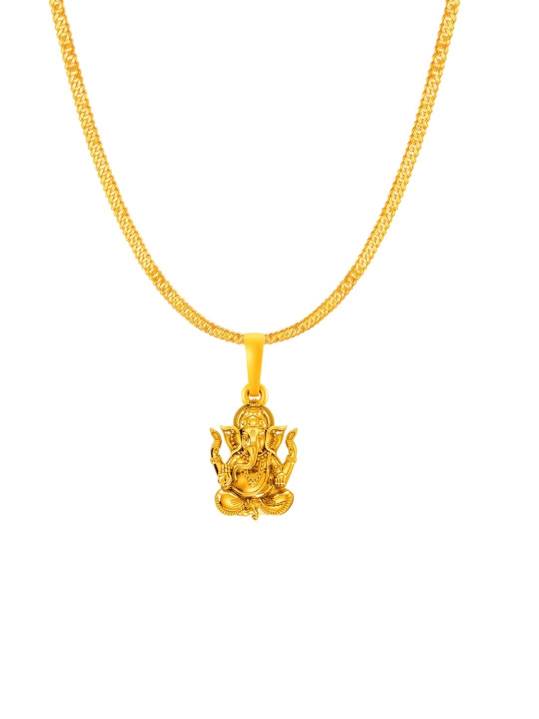 AKSHAT SAPPHIRE Men 92.5 Silver 22K Gold-Plated Ganesh Ji Pendants With Chain-image-26