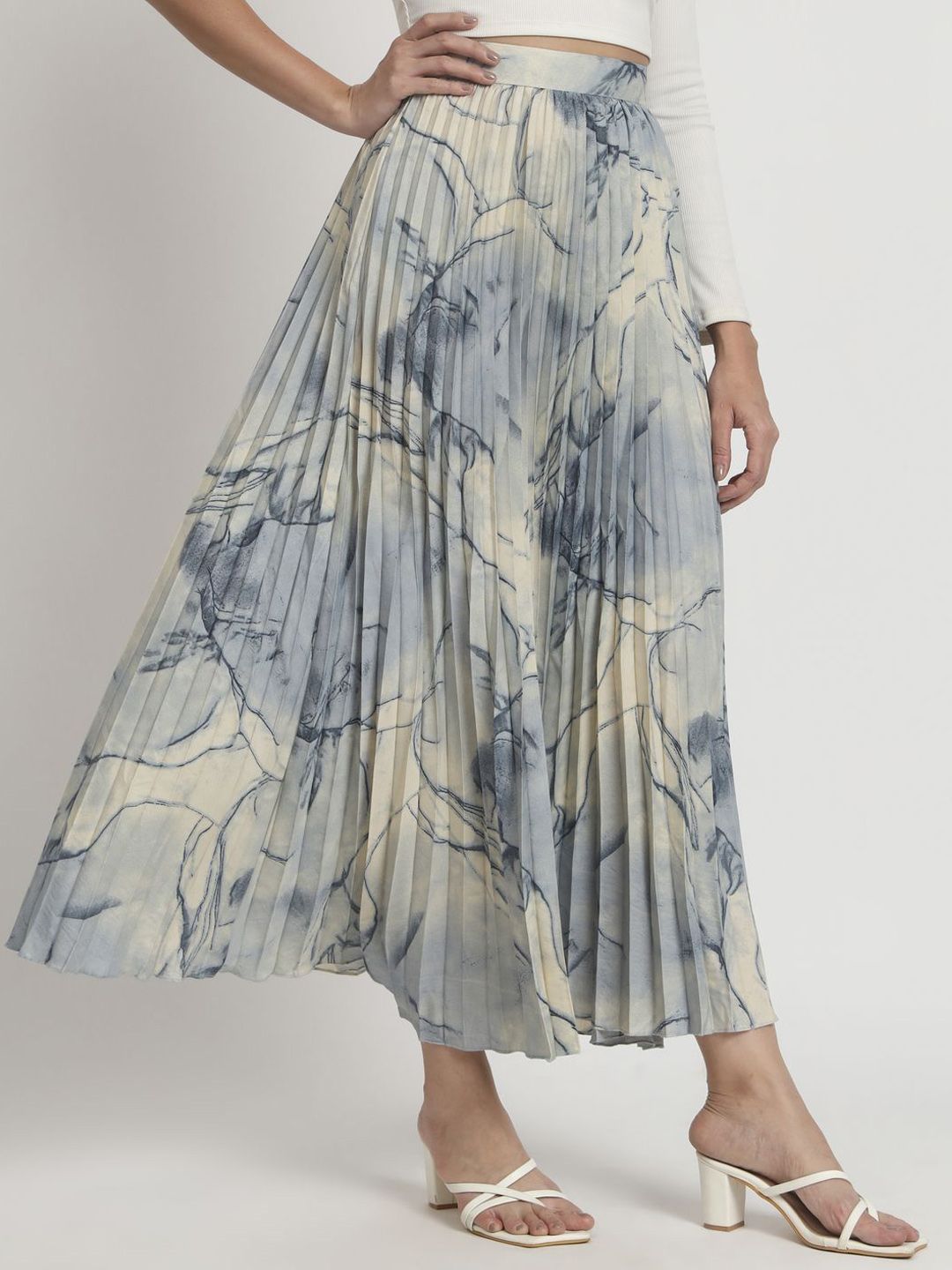 OTABU Printed A-Line Maxi Skirt-image-22
